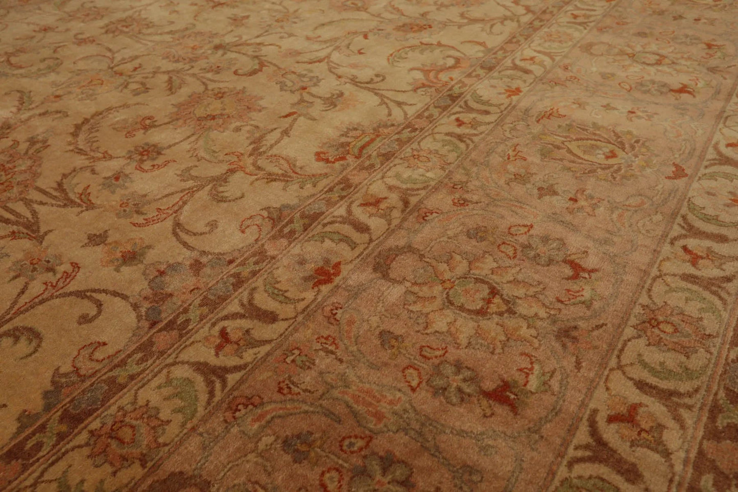 9x12 Tan, Taupe Hand Knotted Persian 100% Wool Traditional 250 KPSI Oriental Area Rug-2