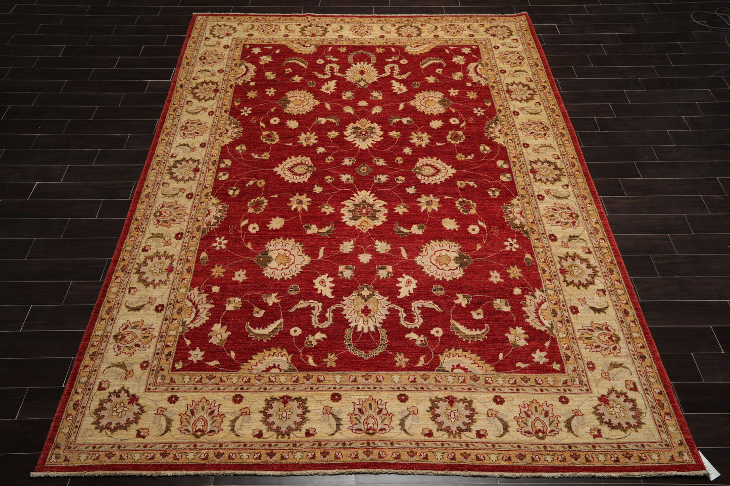 9'3" x 11'11 Hand Knotted 100% Wool Peshawar Vegetable Dye Area Rug Rusty Red-1