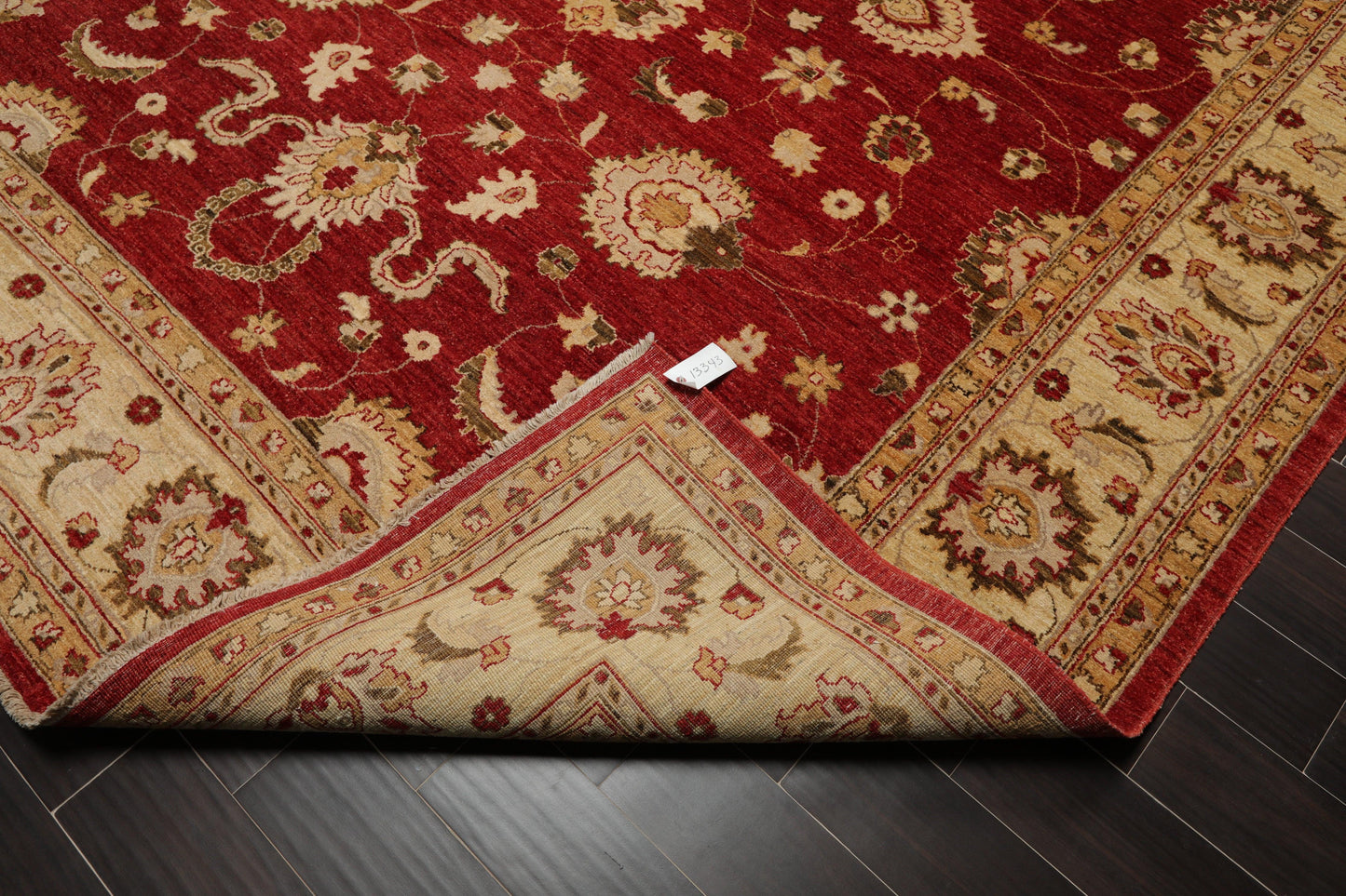 9'3" x 11'11 Hand Knotted 100% Wool Peshawar Vegetable Dye Area Rug Rusty Red-4