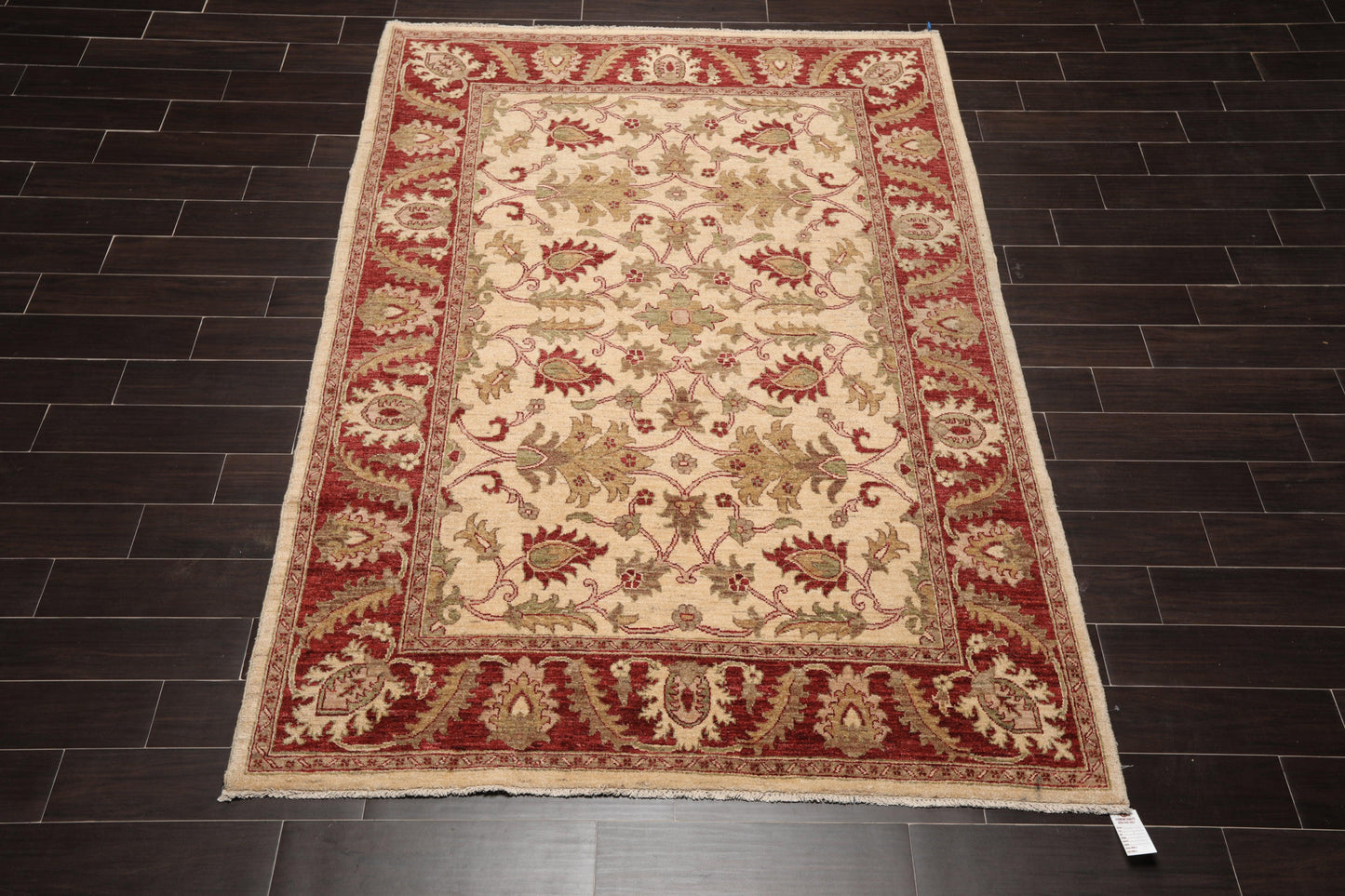 5'9" x 8'4" Hand Knotted Peshawar 100% Wool Arts and Craft Area Rug Beige-1