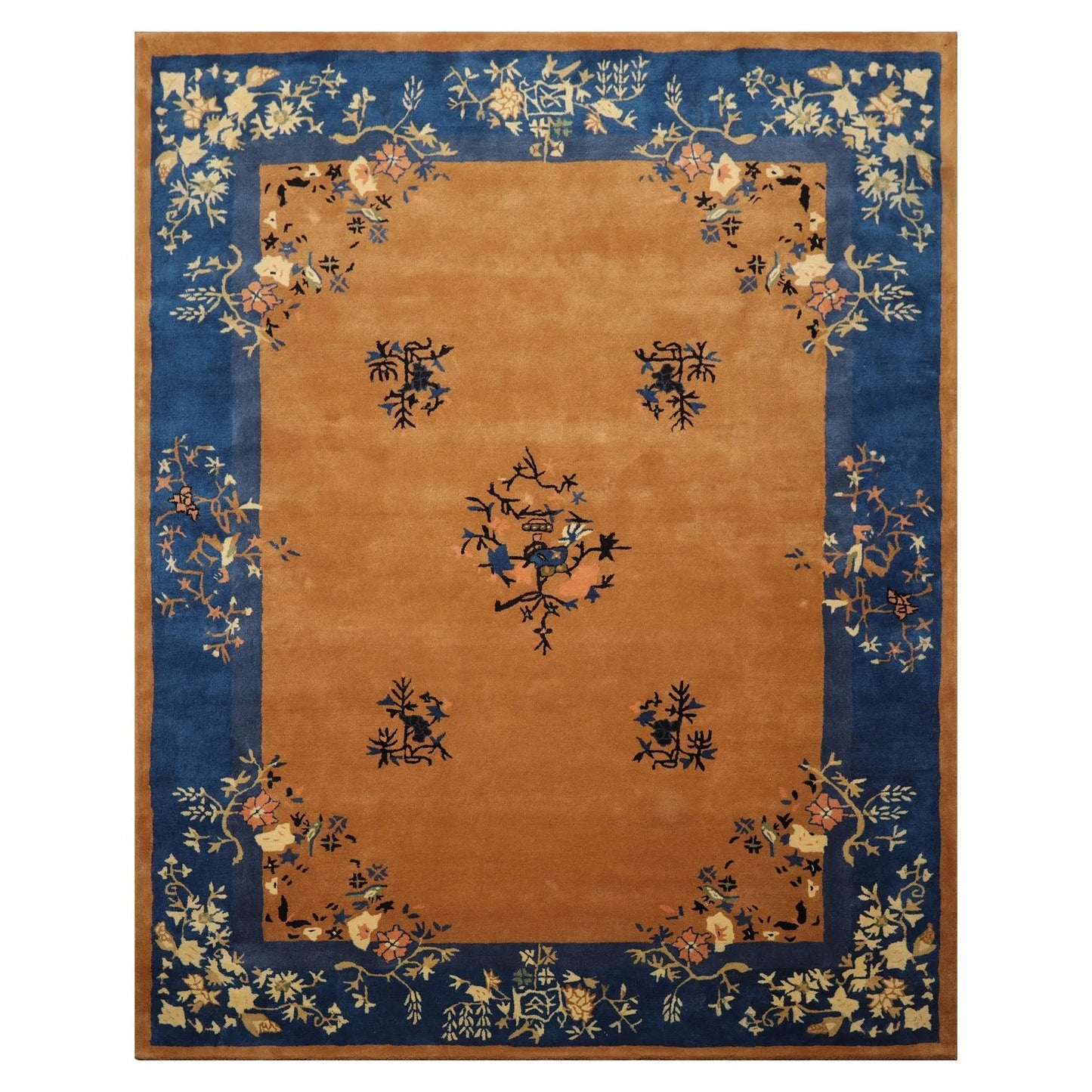 LoomBloom Multi Sizes Camel Hand Tufted Chinese Art Deco New Zealand Wool Oriental Area Rug-1