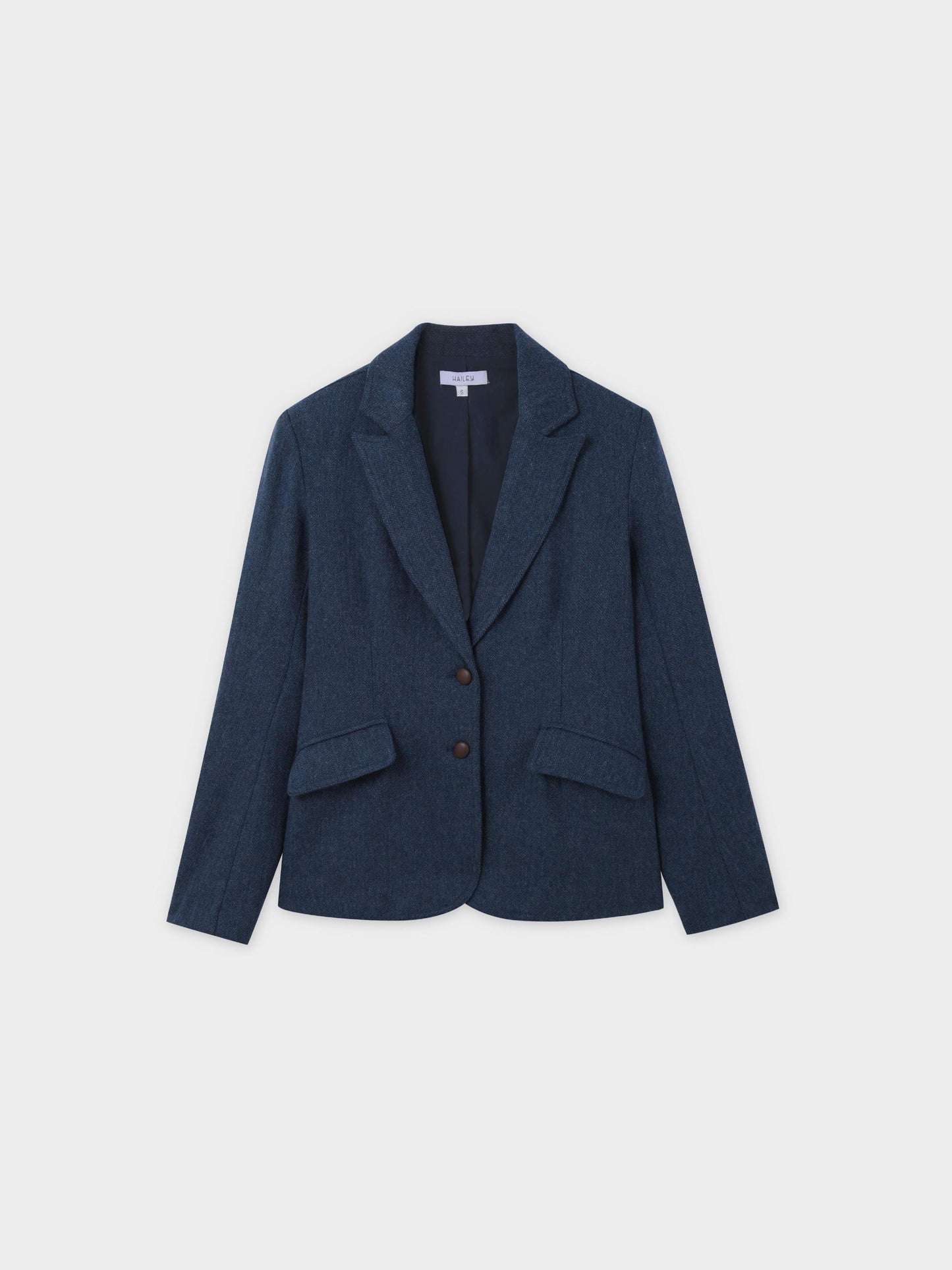 Fitted Blazer-Denim Blue-1