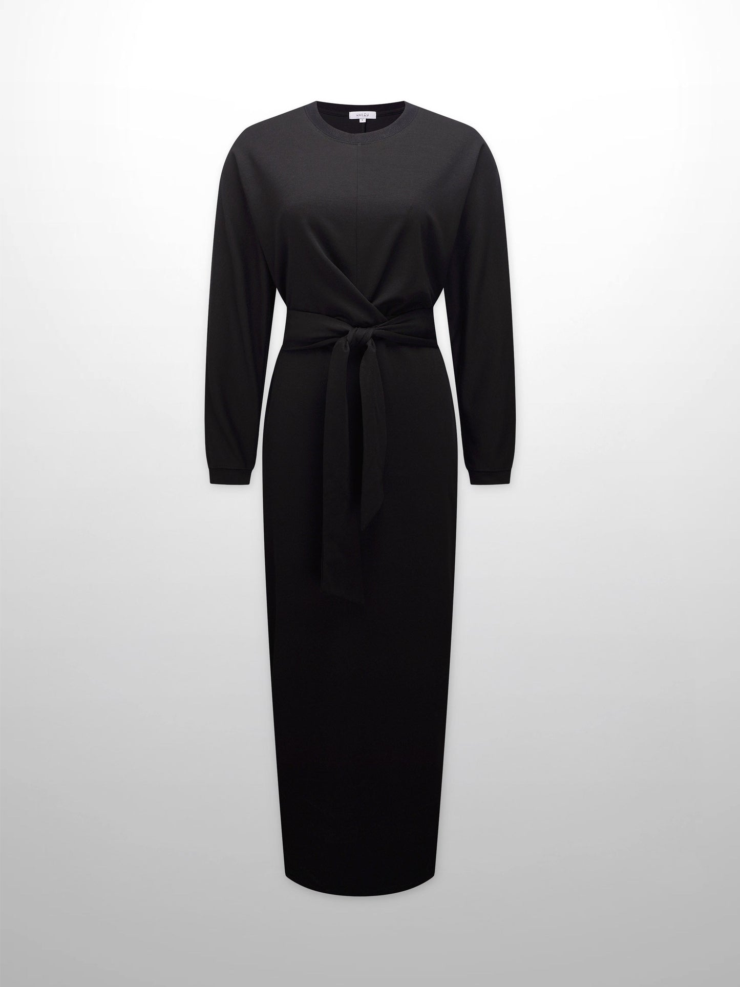 Wrap Tie T-Shirt Maxi Dress-Black-0