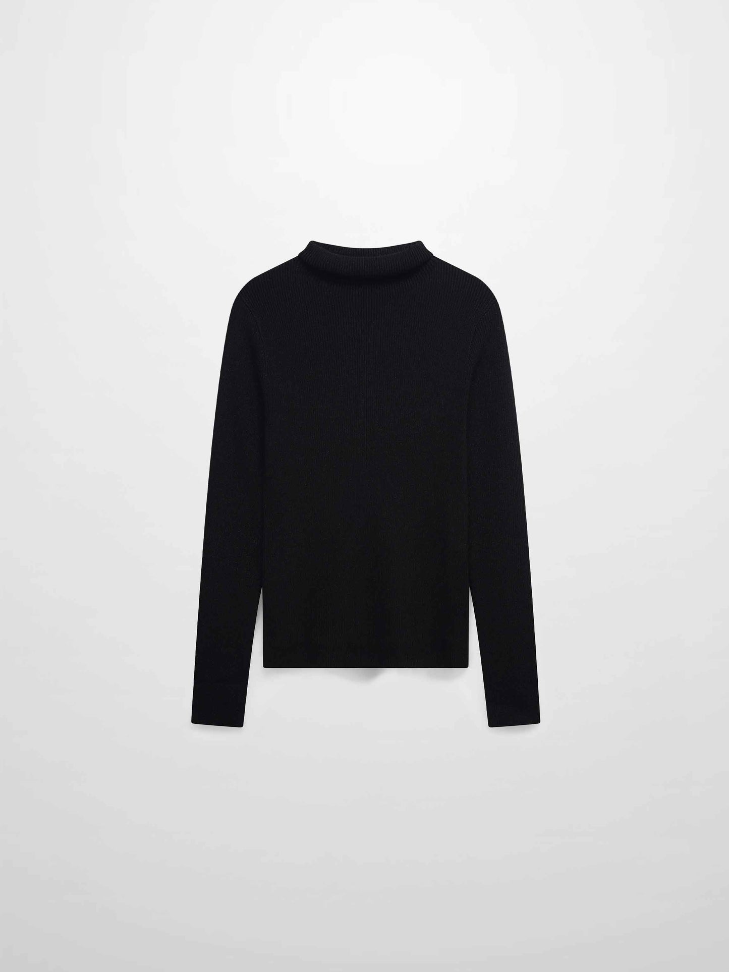 Lurex Ribbed Knit Turtleneck-Black-0