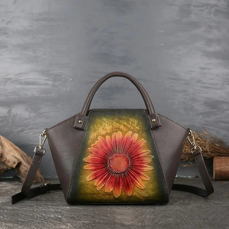 2020 Genuine Leather Vintage Tote Shoulder Bag