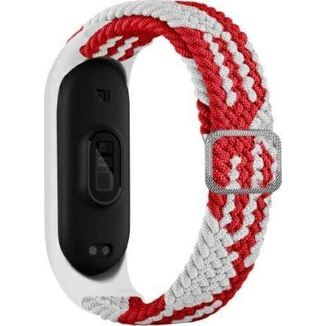 Beline Beline pasek Mi Band 5/6 Textile red/white czerwony/biały (5904422914110)-0
