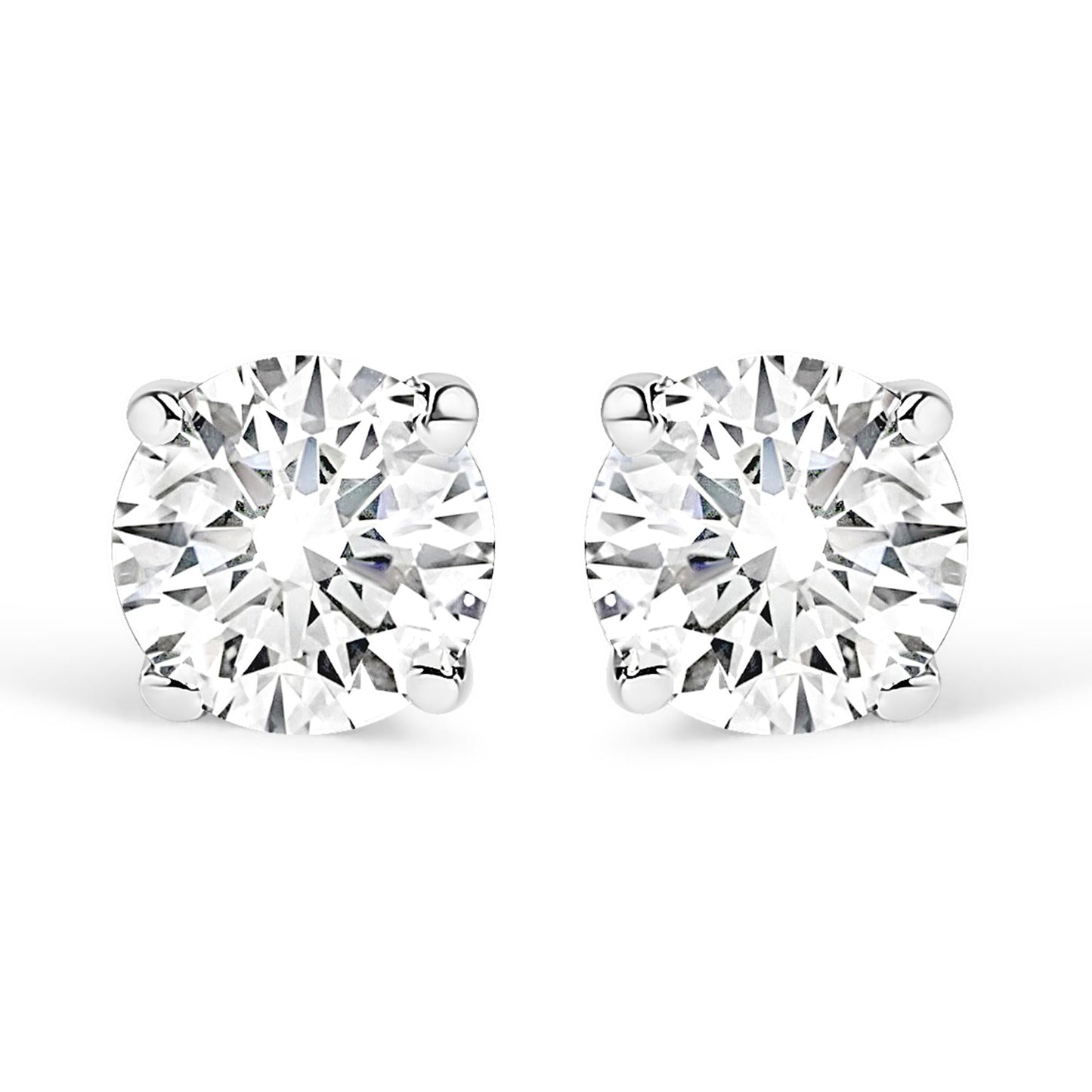 14K Gold 1/2 Cttw Lab Grown Diamond Solitaire Stud Earrings-3