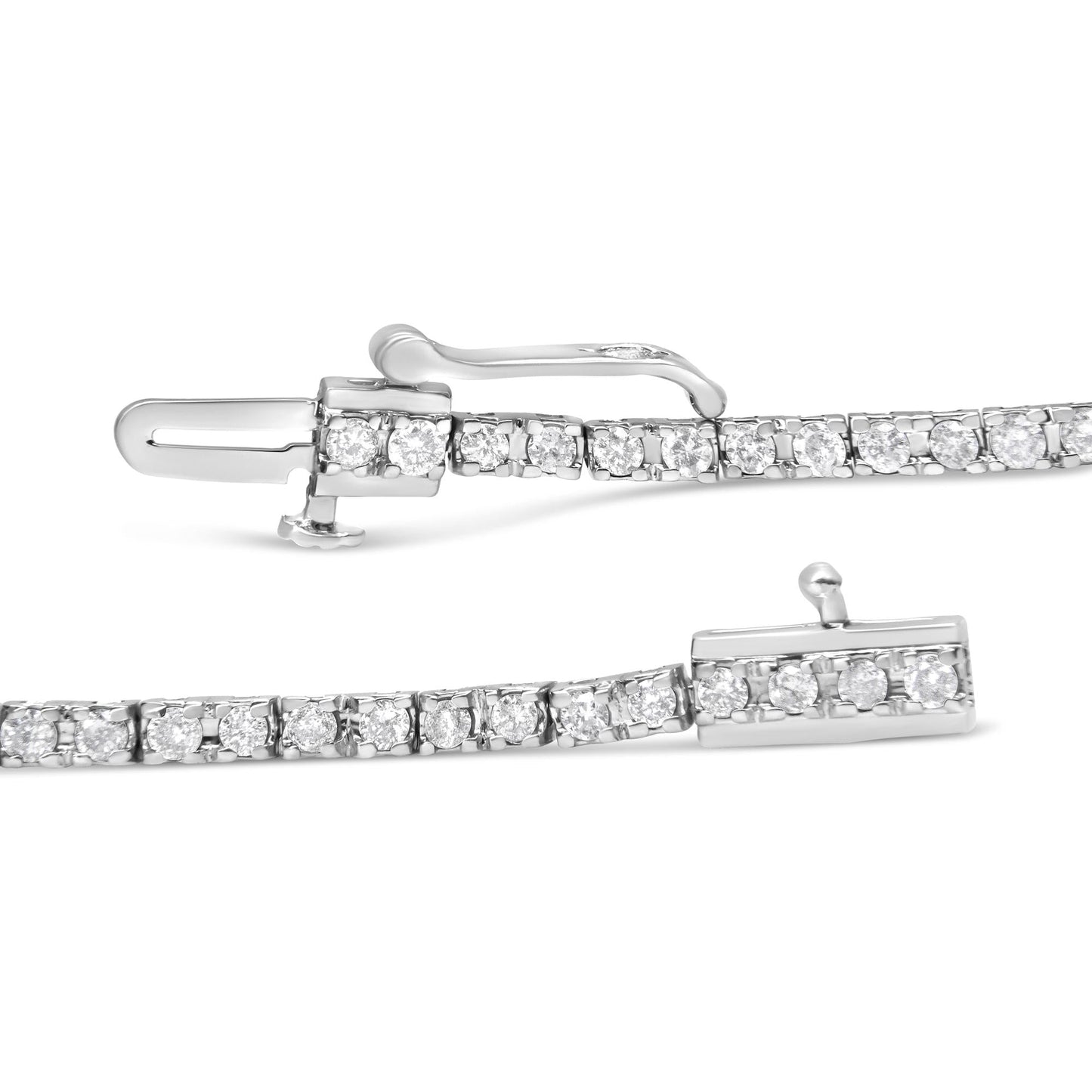10K White Gold 2.0 Cttw Prong Set Round-Cut 7.25" Classic Diamond Tennis Bracelet (G-H Color, I1-I2 Clarity)-1