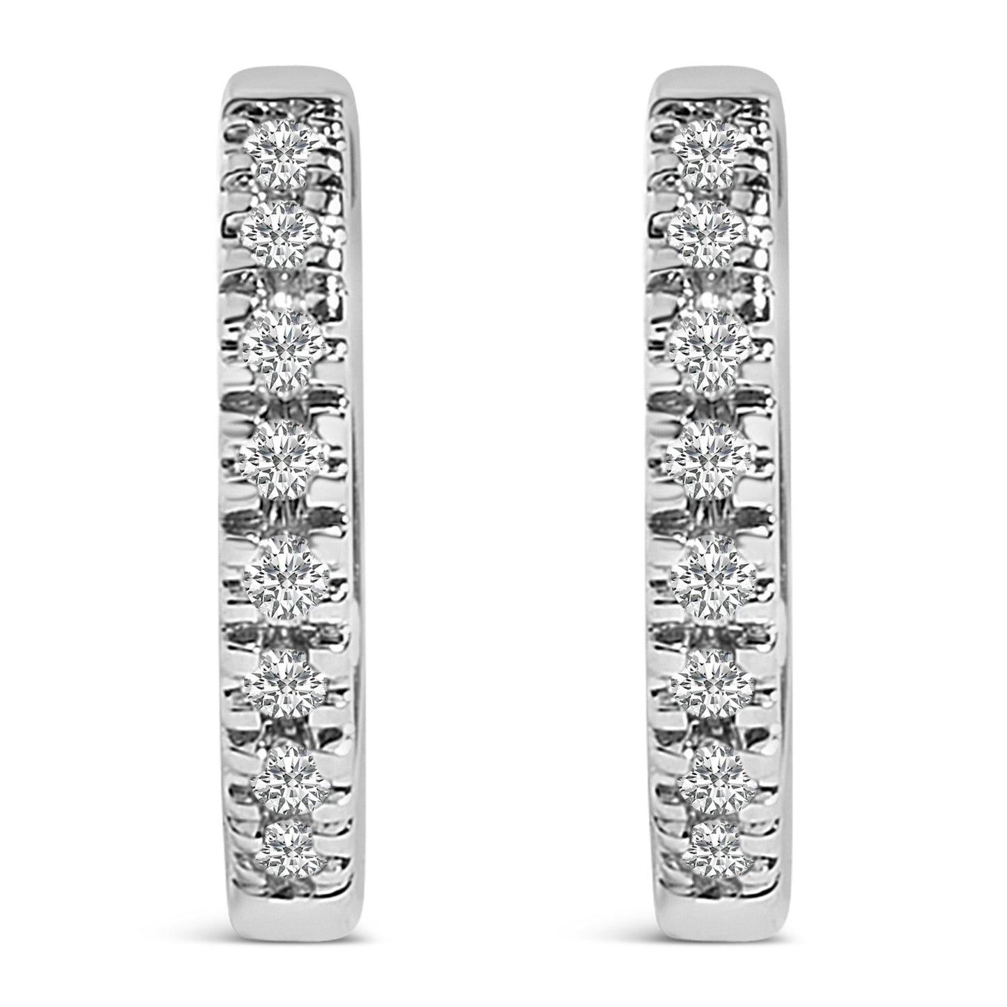 14K Gold 1/5 CTW Diamond Huggie Hoop Earrings-3