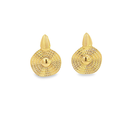 18k Gold/Rhodium Filled Designed Dangle Earrings (J278)-0
