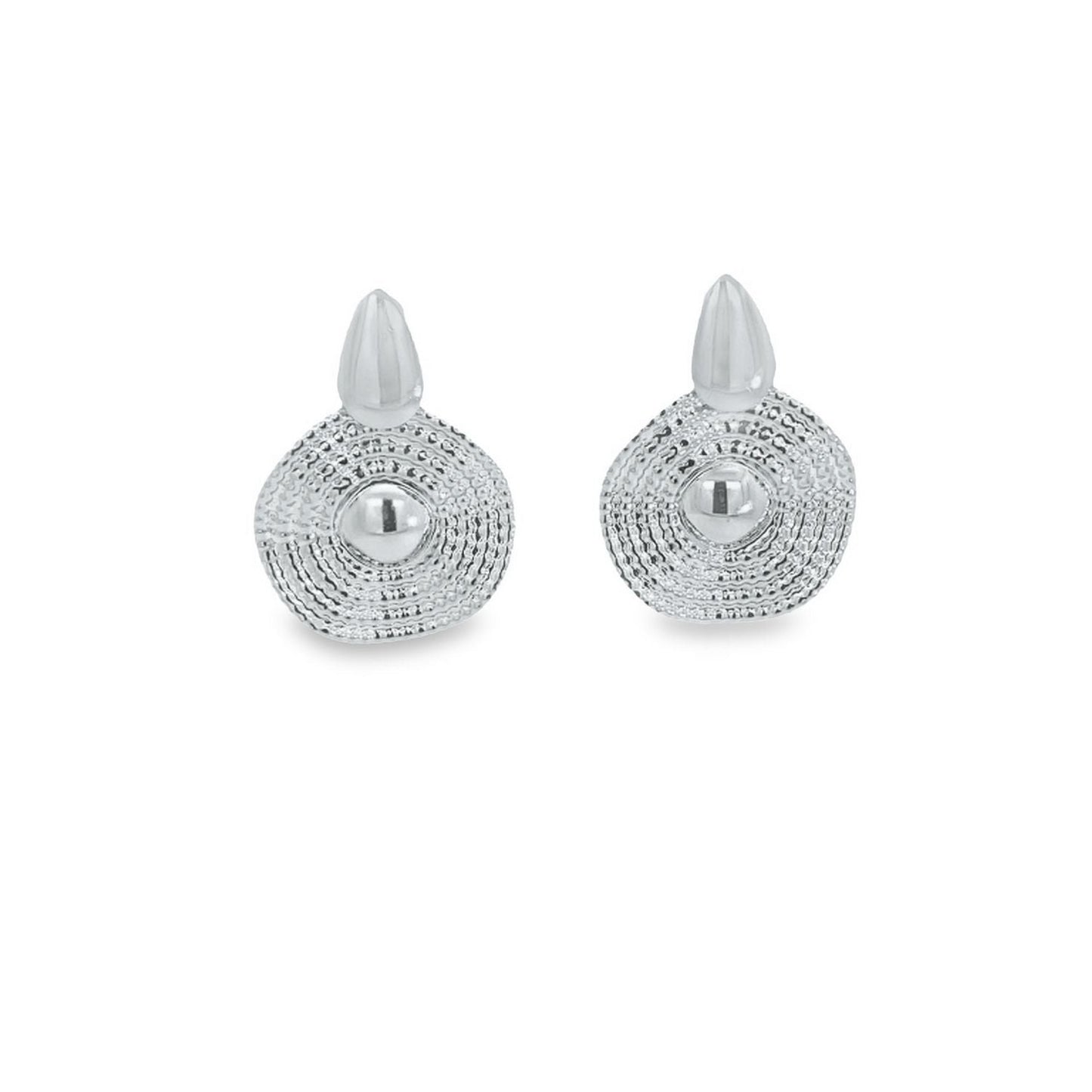 18k Gold/Rhodium Filled Designed Dangle Earrings (J278)-2