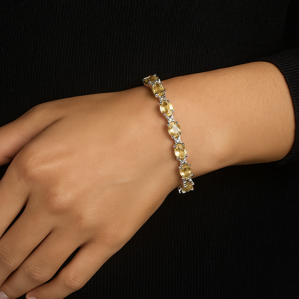 Citrine Tennis Bracelet – 925 Sterling Silver-1