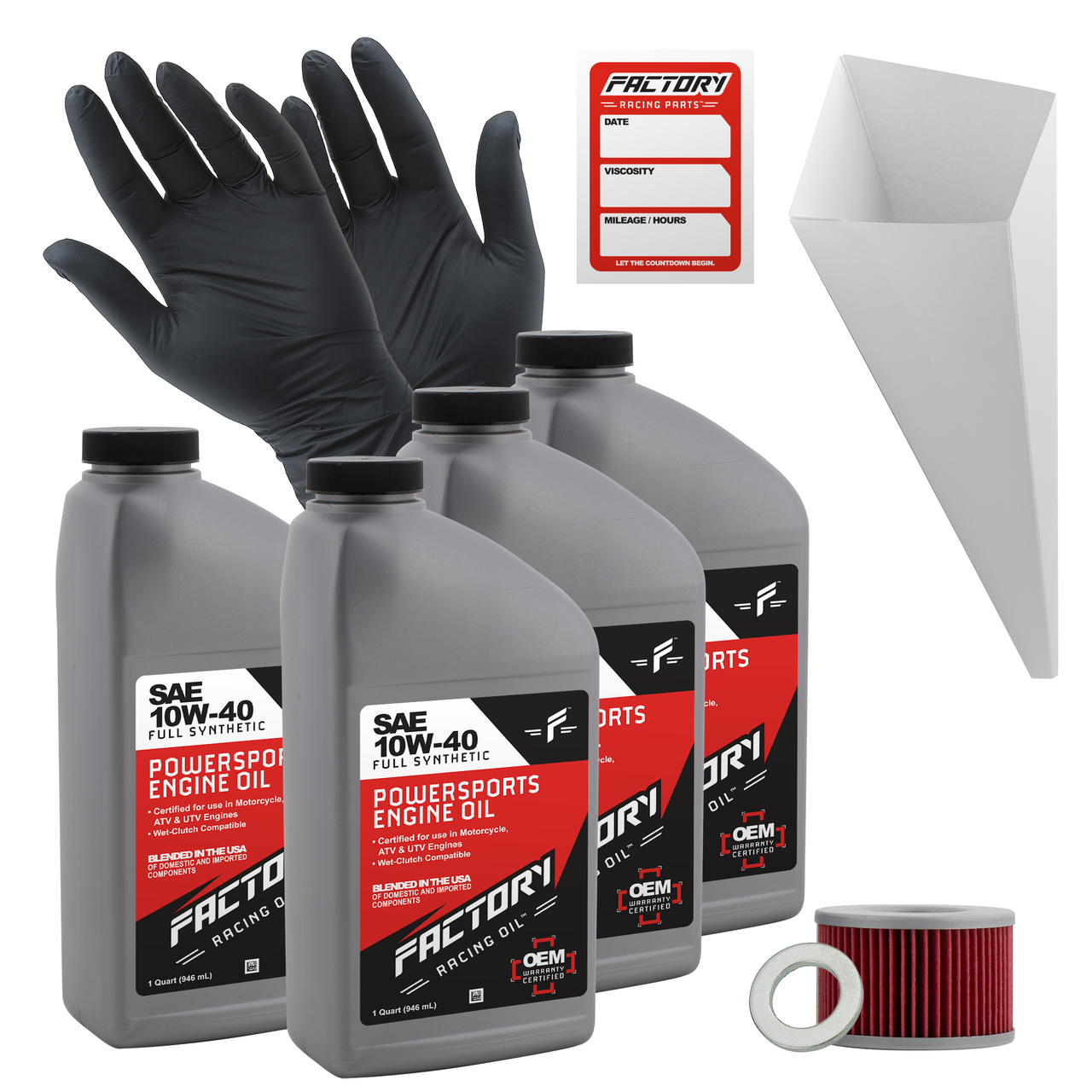 10W-40 4 Quart Oil Change Kit For Honda TRX650FA, TRX650FGA, TRX680FA, TRX680FGA, MUV700-0