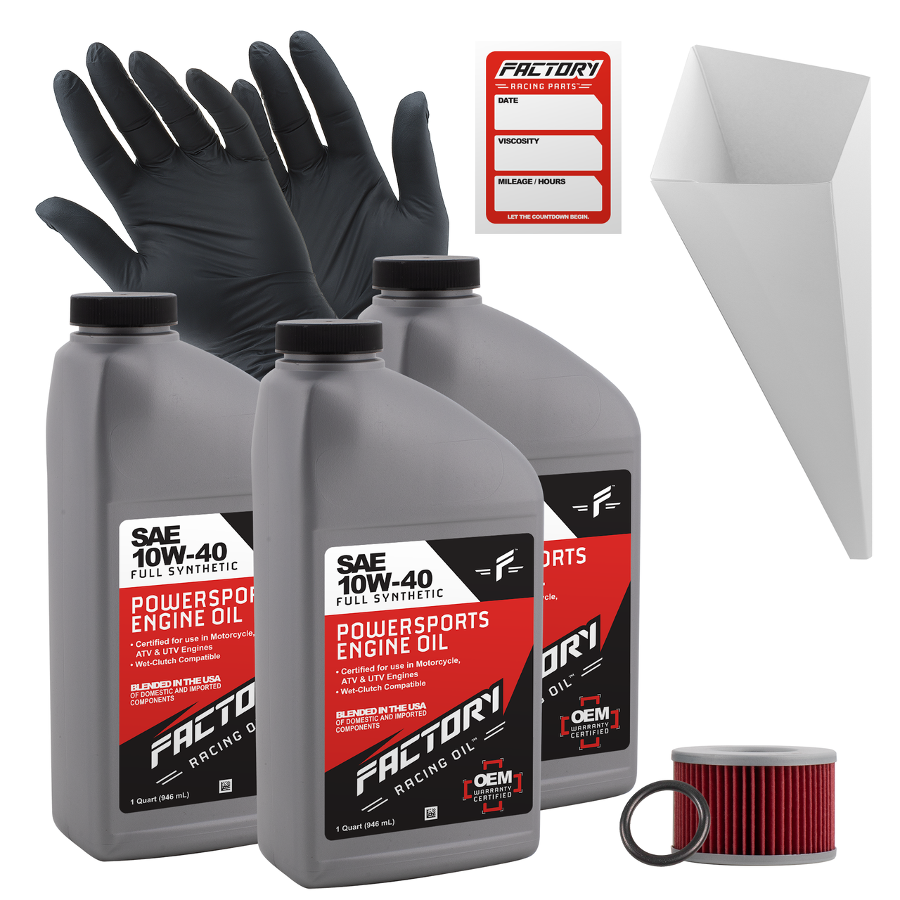 10W-40 3 Quart Oil Change Kit For Honda CM450A Custom 1982-1983-0