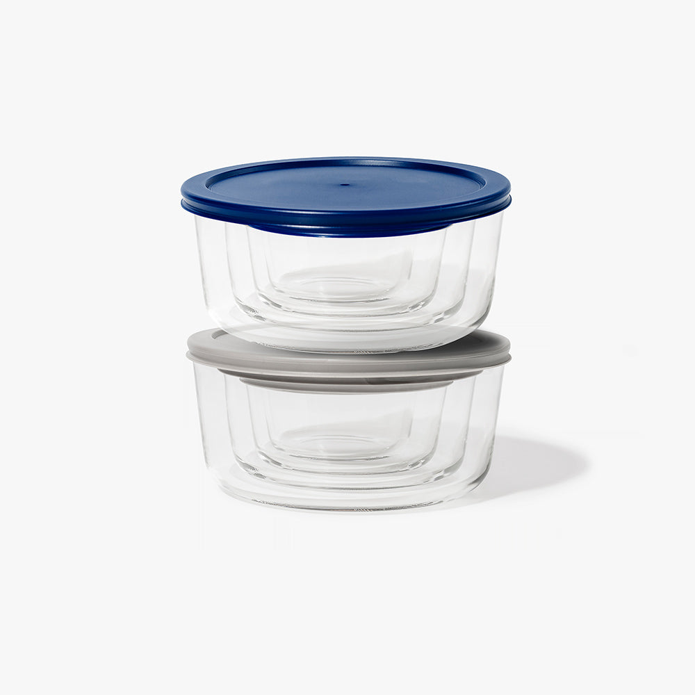 16 Piece Round Nest Space-Saving Glass Storage Container Set (8 Containers + 8 Lids) With Bonus Lids-3
