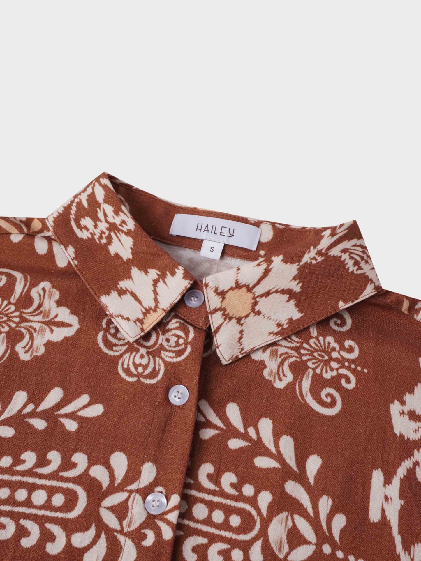 Printed Linen Blend Blouse-Geo Medallion-2