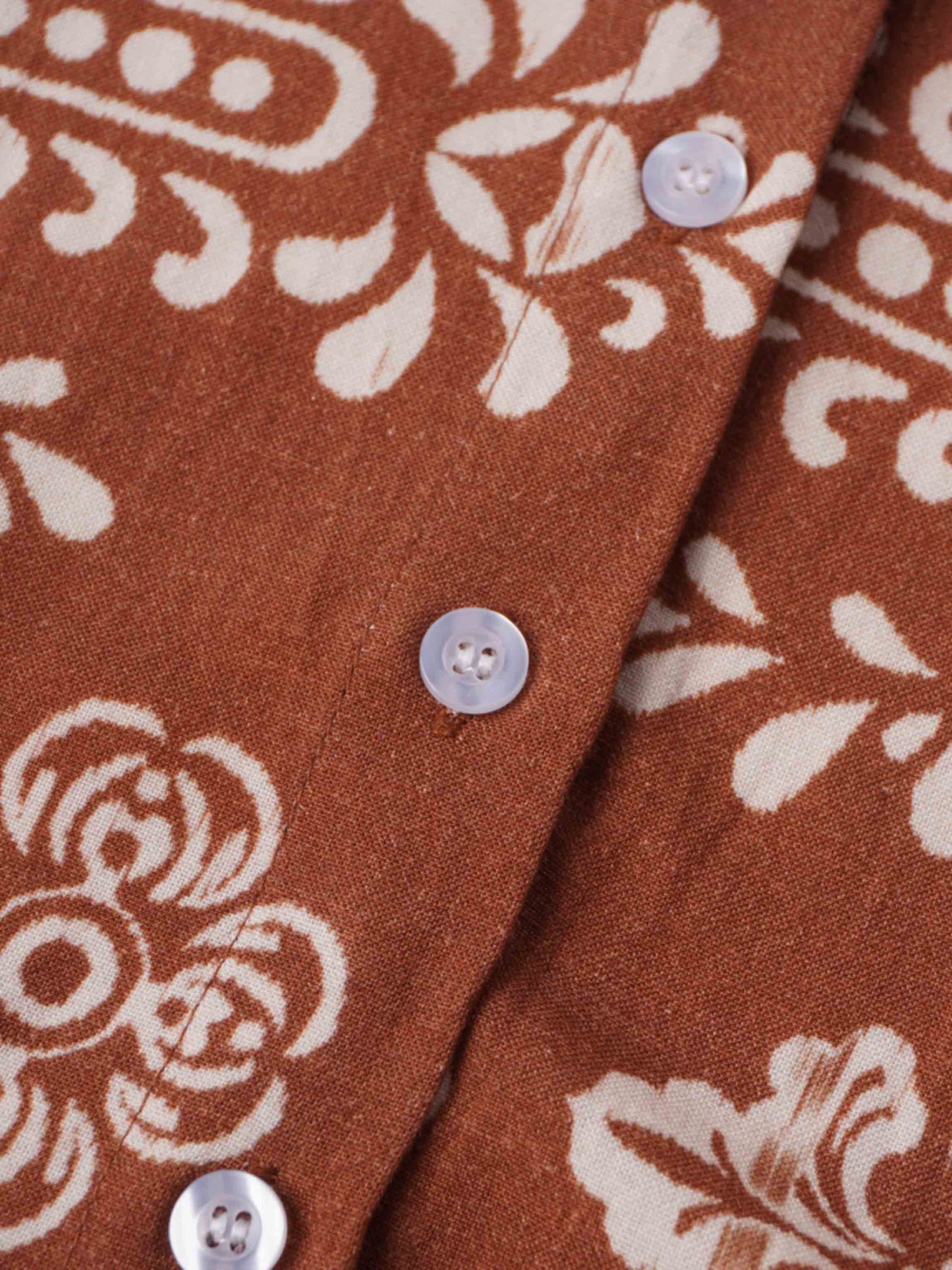 Printed Linen Blend Blouse-Geo Medallion-3