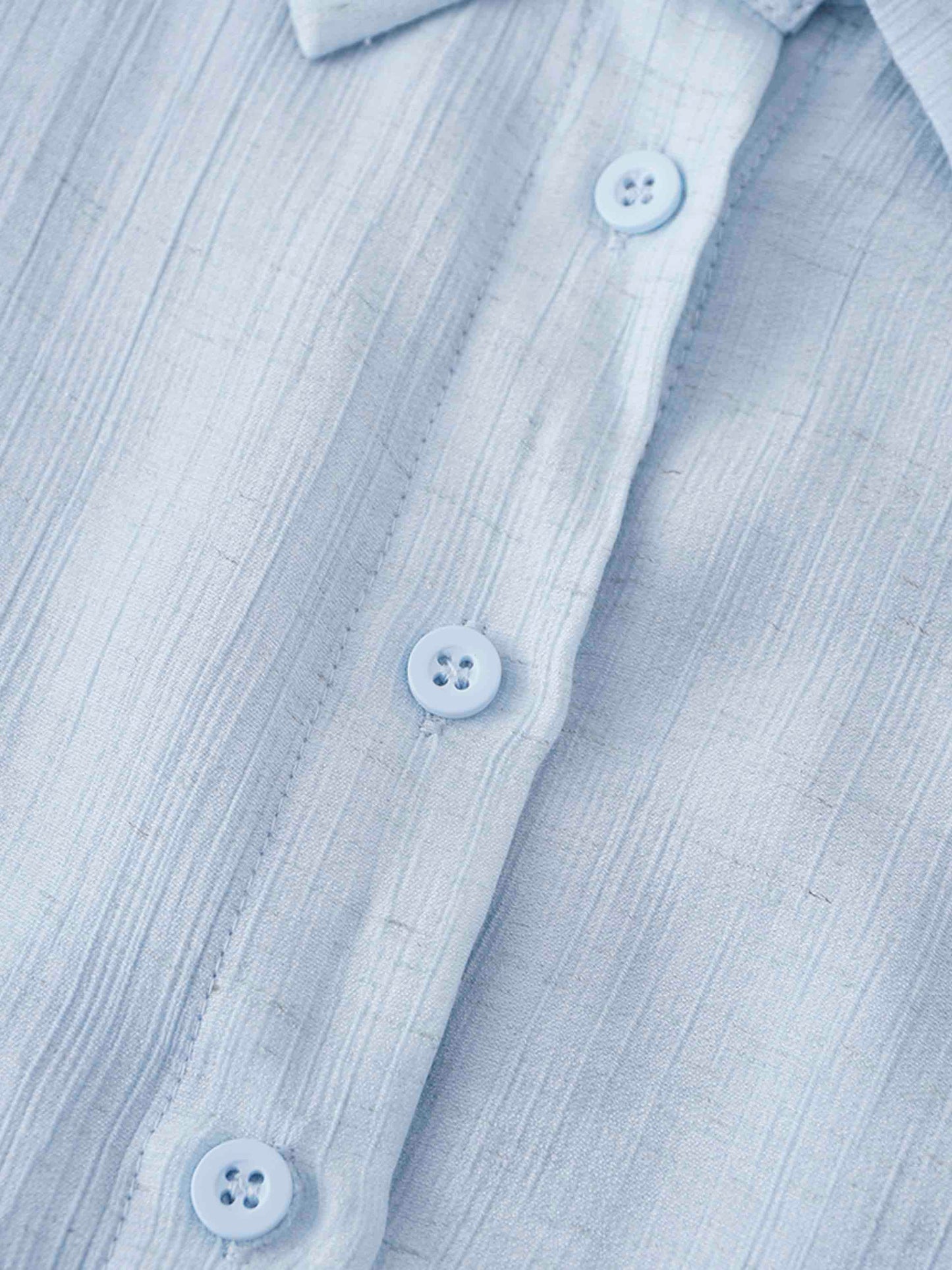 Collared A-Line Shirtdress-Soft Pleat Light Blue-4