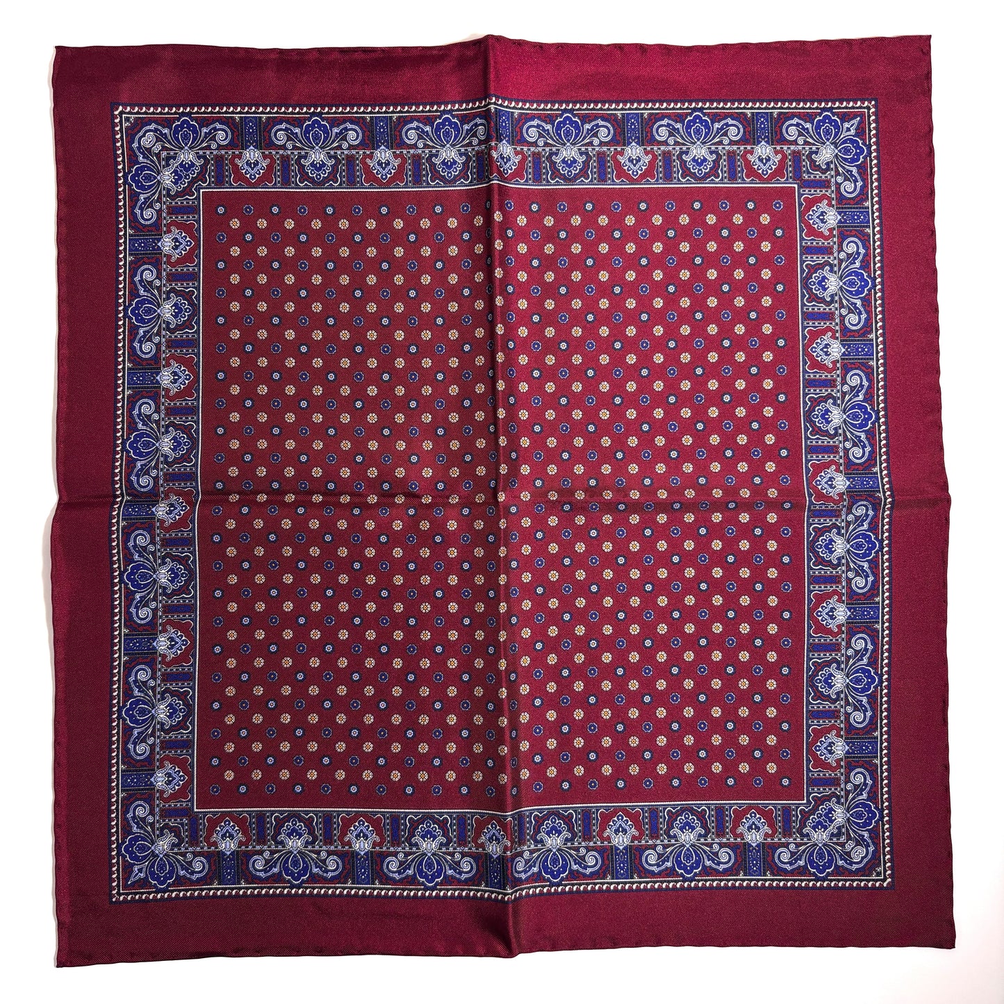 Burgundy Floral Silk Pocket Square-4