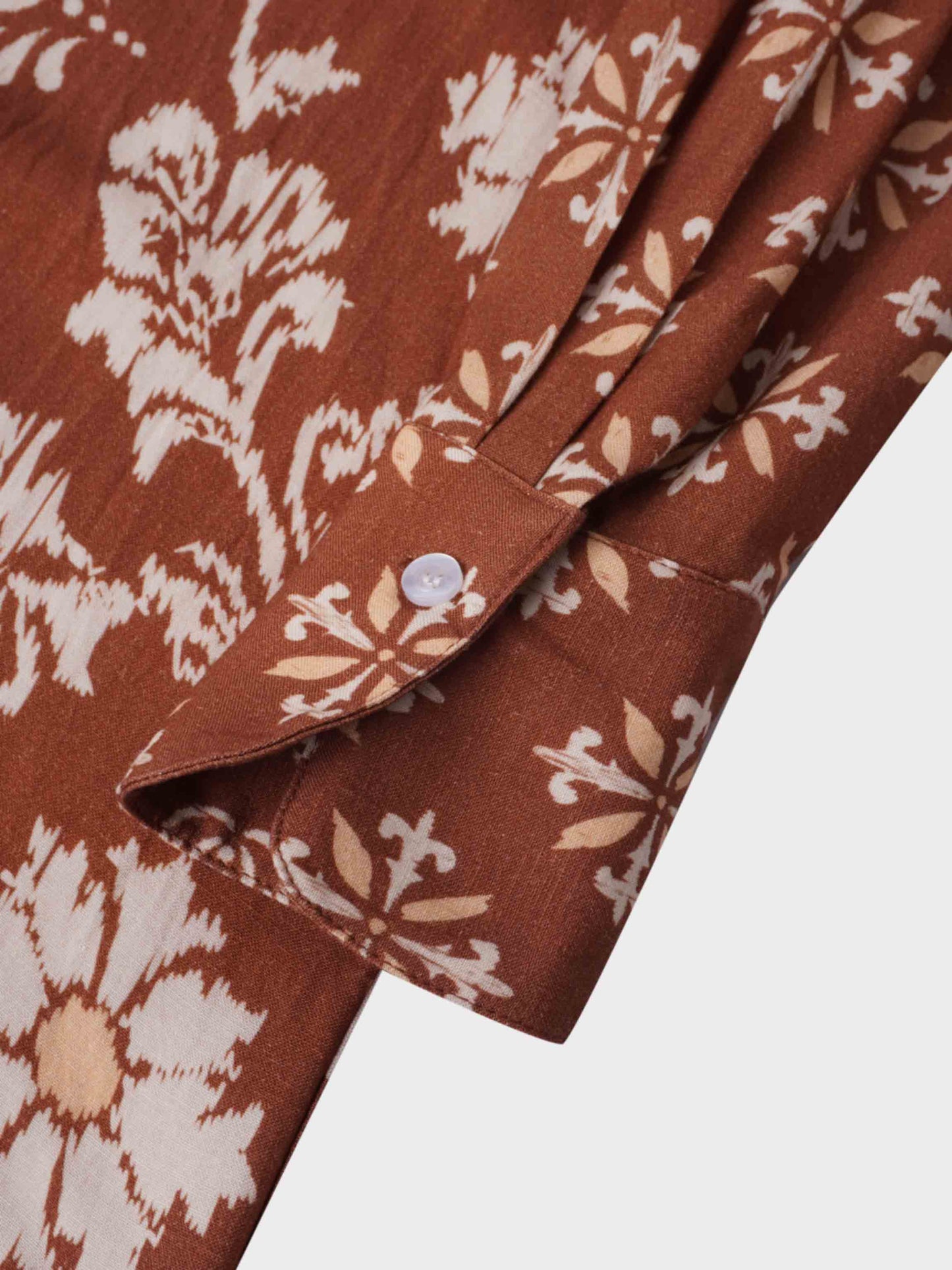 Printed Linen Blend Blouse-Geo Medallion-4
