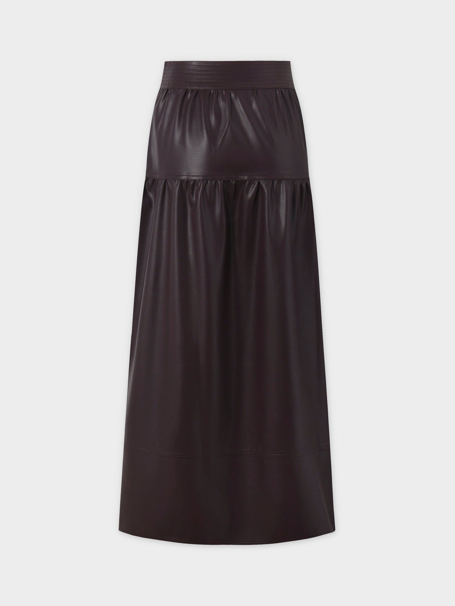 Drop Waist Leather Skirt-Plum-2