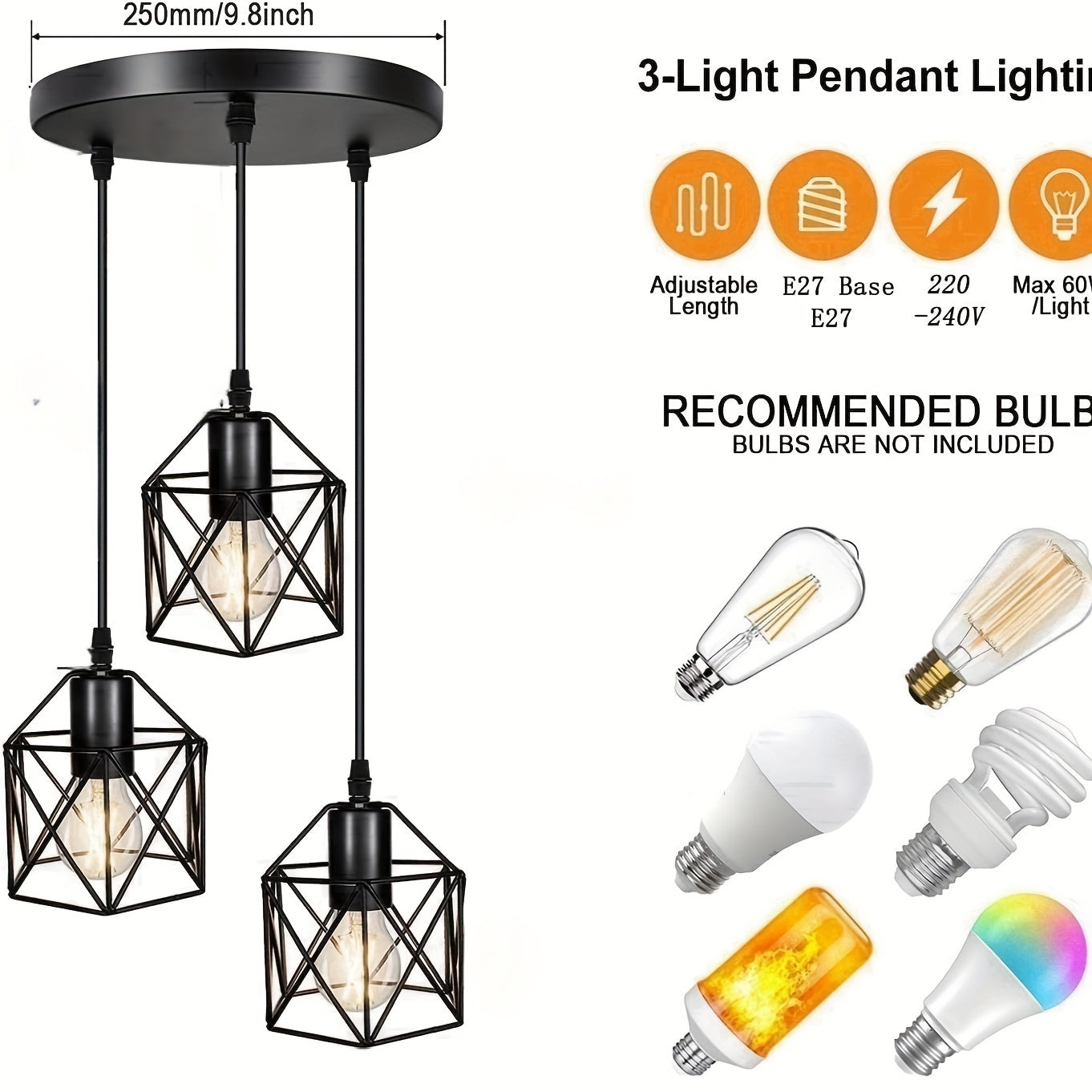 3-Light Industrial Ceiling Light-4