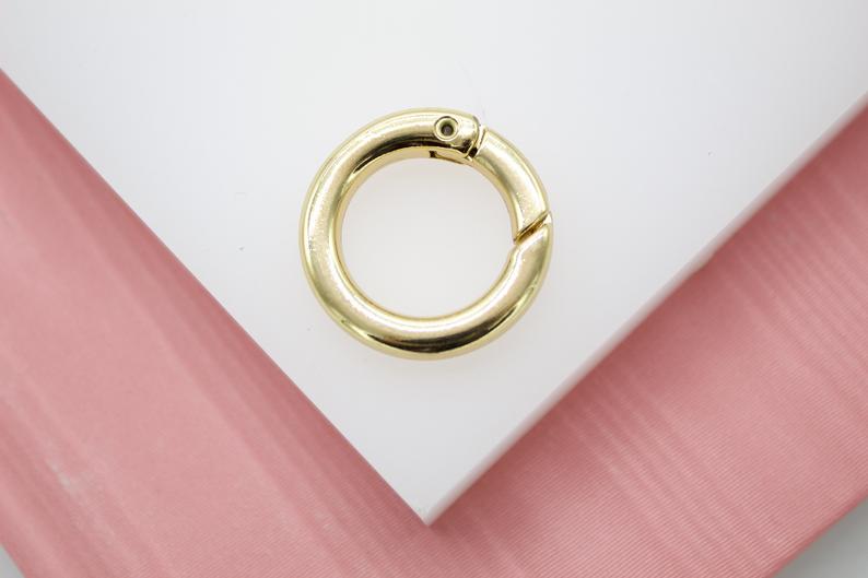 18K Gold Filled Large Small Clasp, self-closing hook (XX14)-3