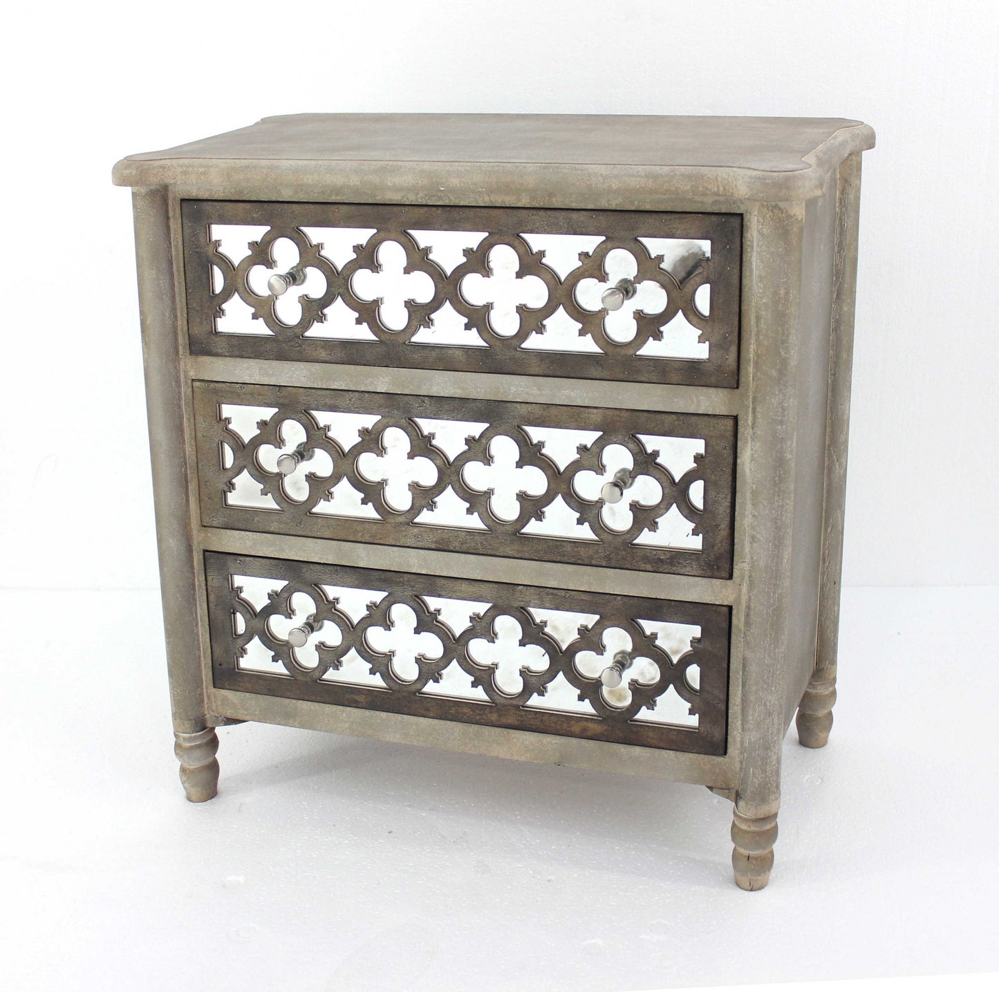 15" Brown Standard Accent Cabinet With Three Drawers-1
