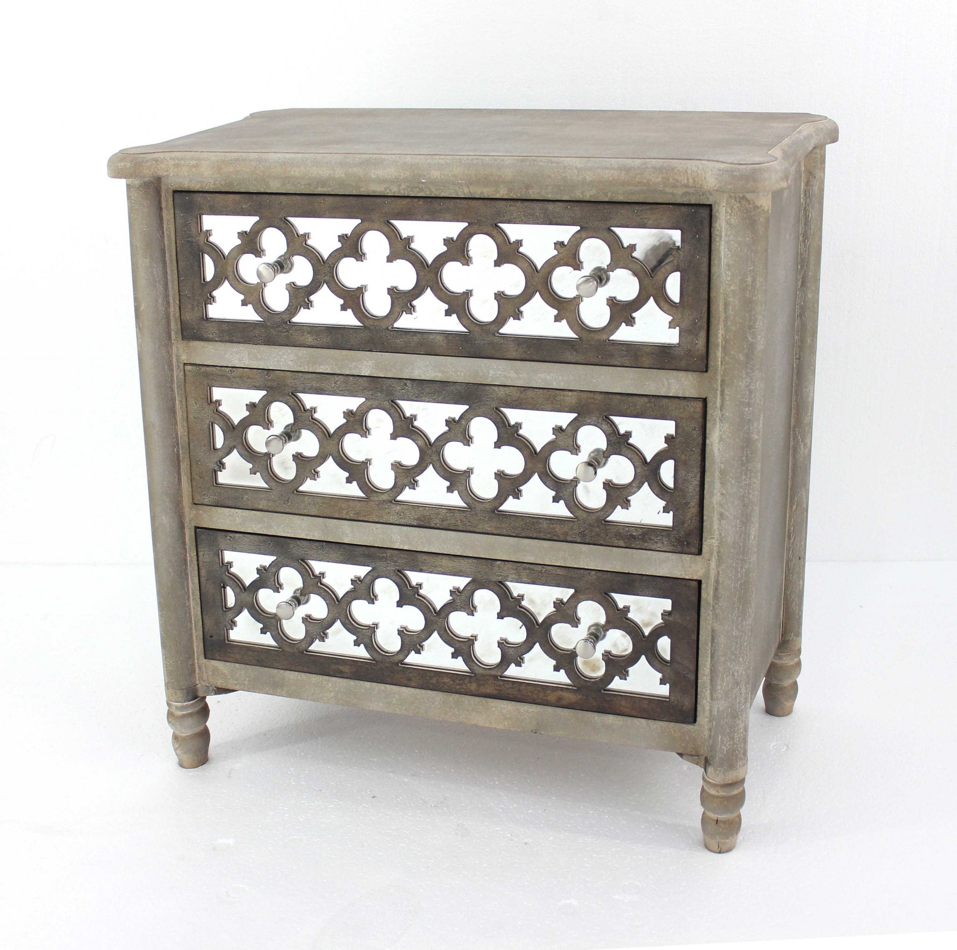 15" Brown Standard Accent Cabinet With Three Drawers-1