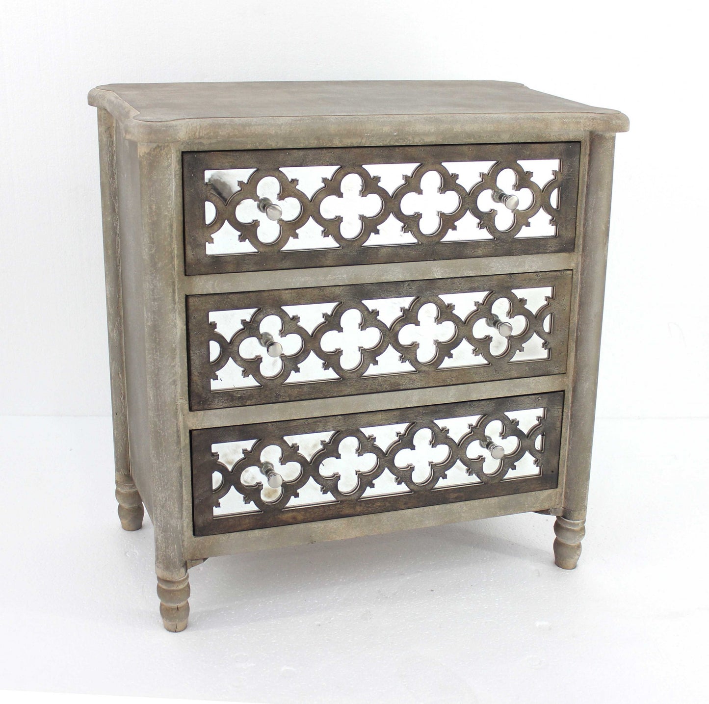 15" Brown Standard Accent Cabinet With Three Drawers-2