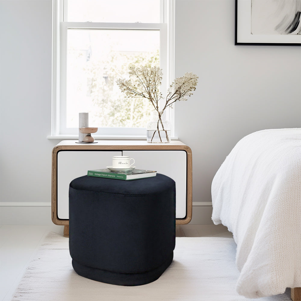 15.5"H Modern Velvet Footstool Ottoman-2