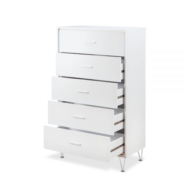 32" White Five Drawer Standard Chest-3