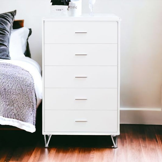 32" White Five Drawer Standard Chest-0