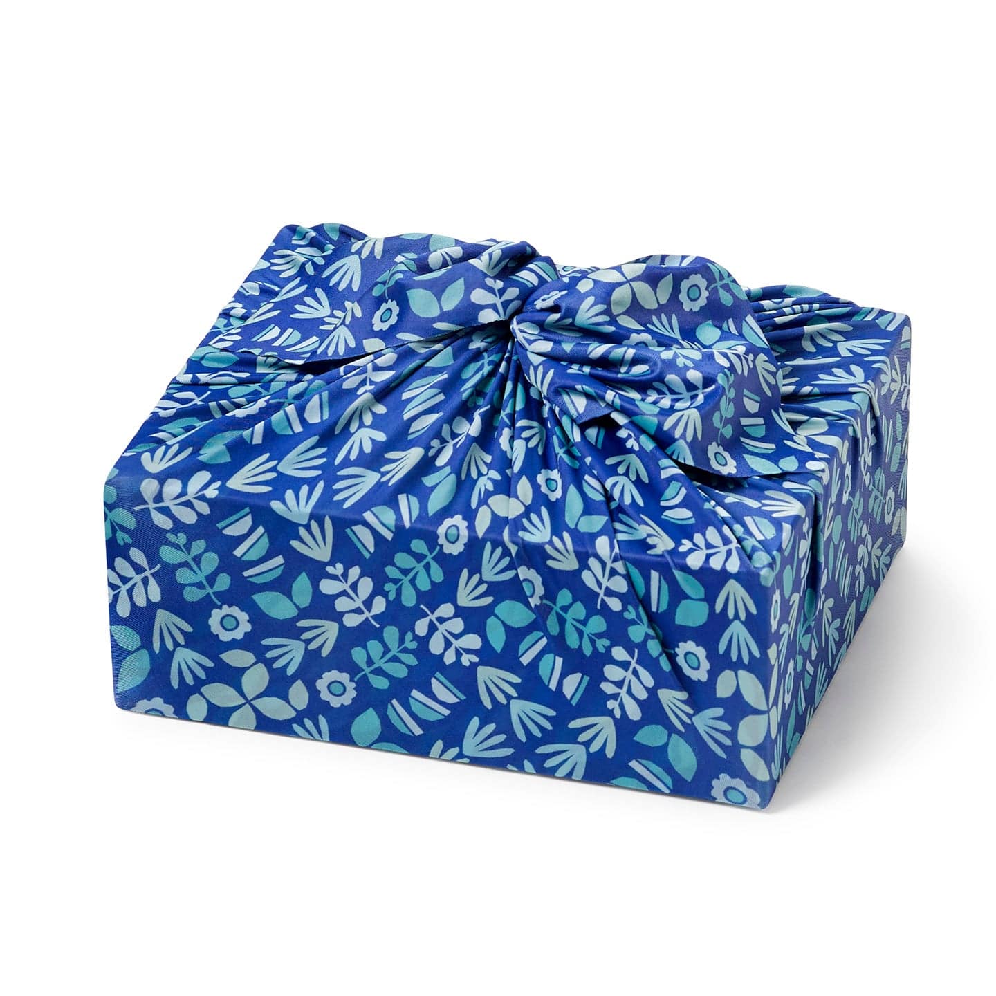 Large Reusable Cloth Furoshiki Gift Wrap | Blue Botanical-1