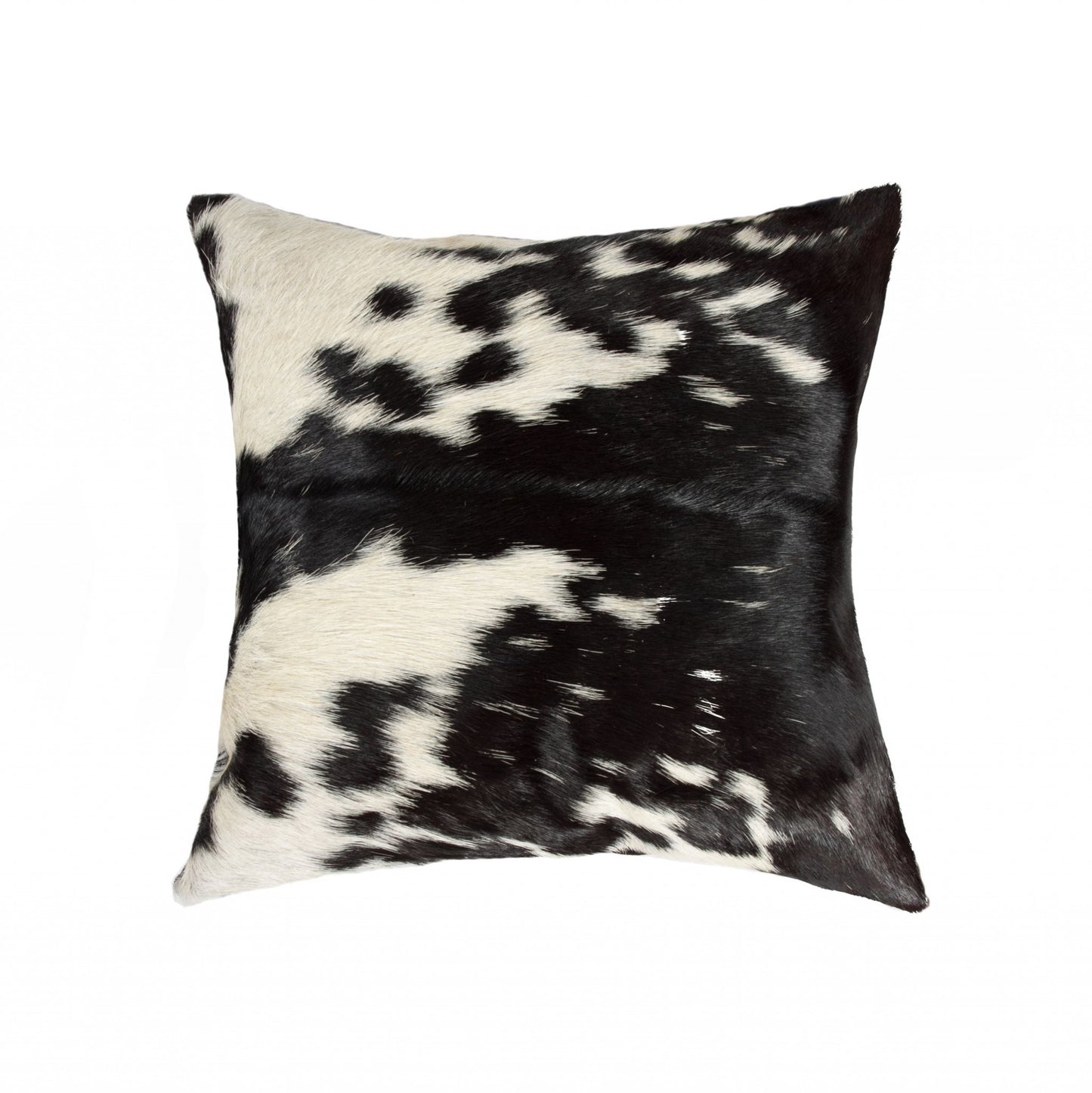 18" Black and White Cowhide Throw Pillow-1
