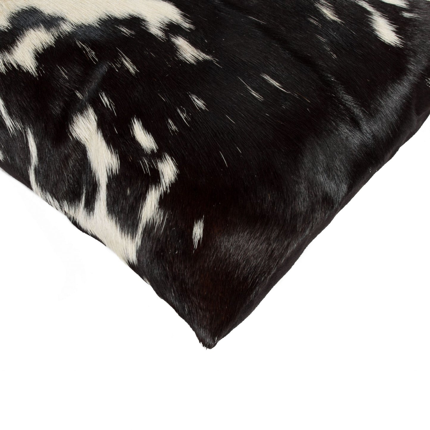 18" Black and White Cowhide Throw Pillow-3