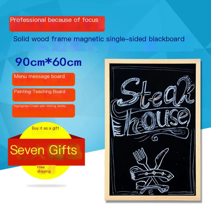 Wooden Framed Magnetic Blackboard 60x90cm for Display