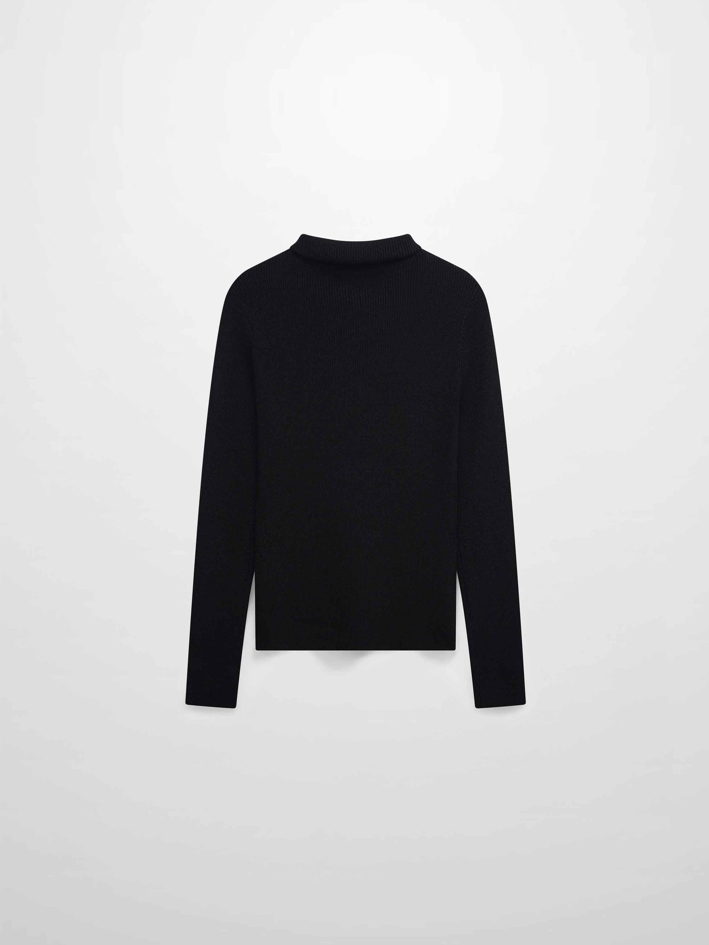 Lurex Ribbed Knit Turtleneck-Black-1