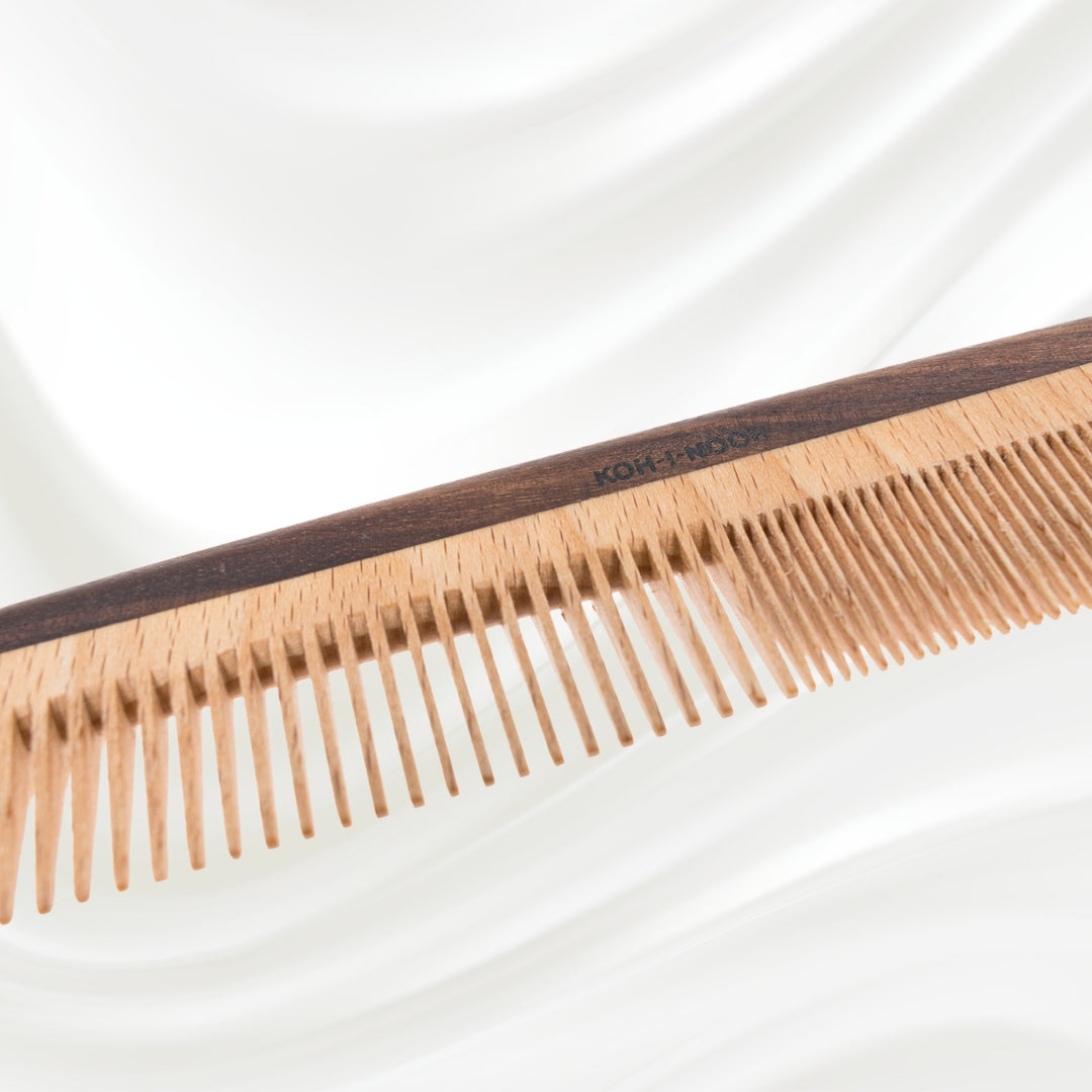 Legno Beech and Kotibe Wood Wide and Close Spread Tooth Comb-2