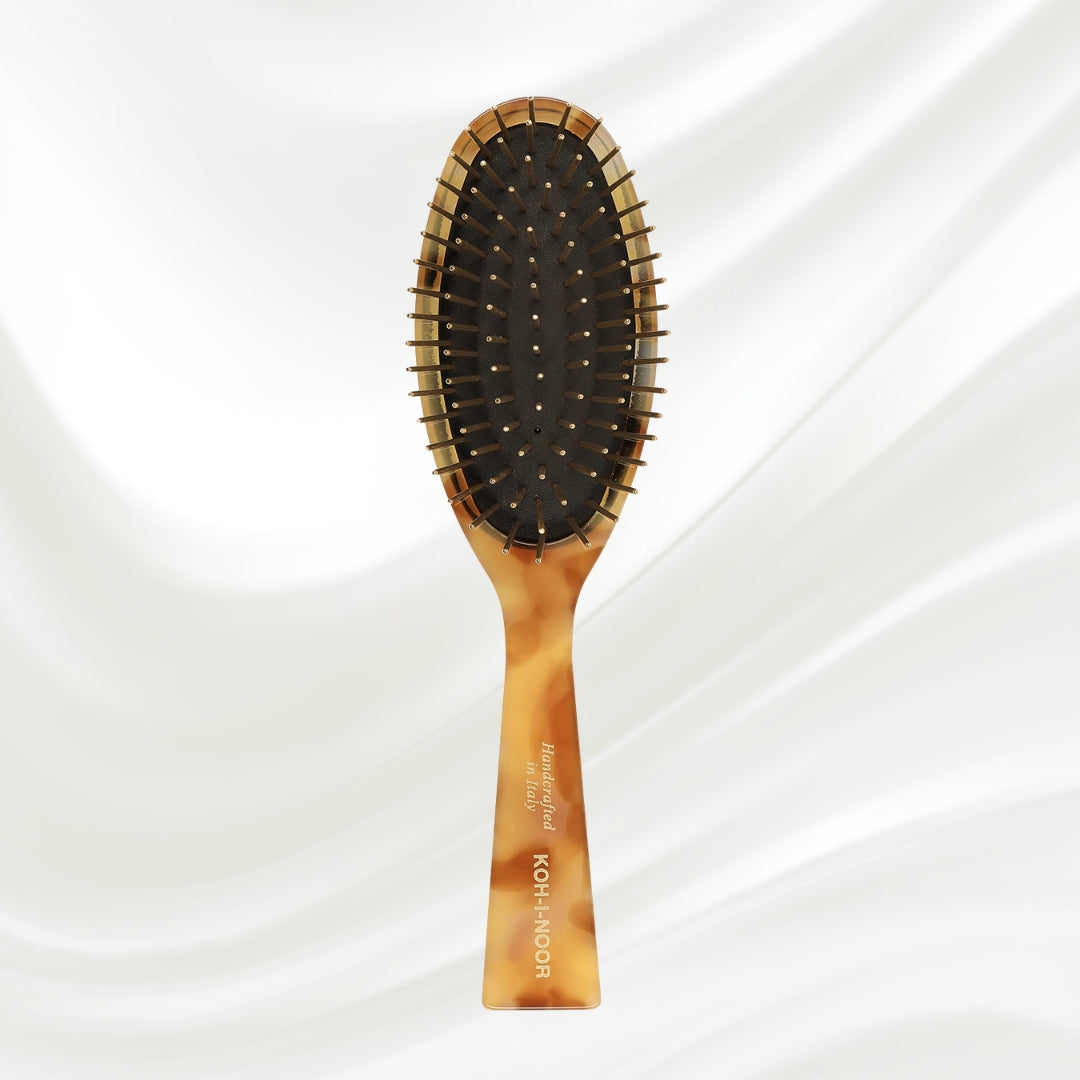 Luxury Pneumatic Hair Brush with Gold Plated Metal Pins - Honey-2