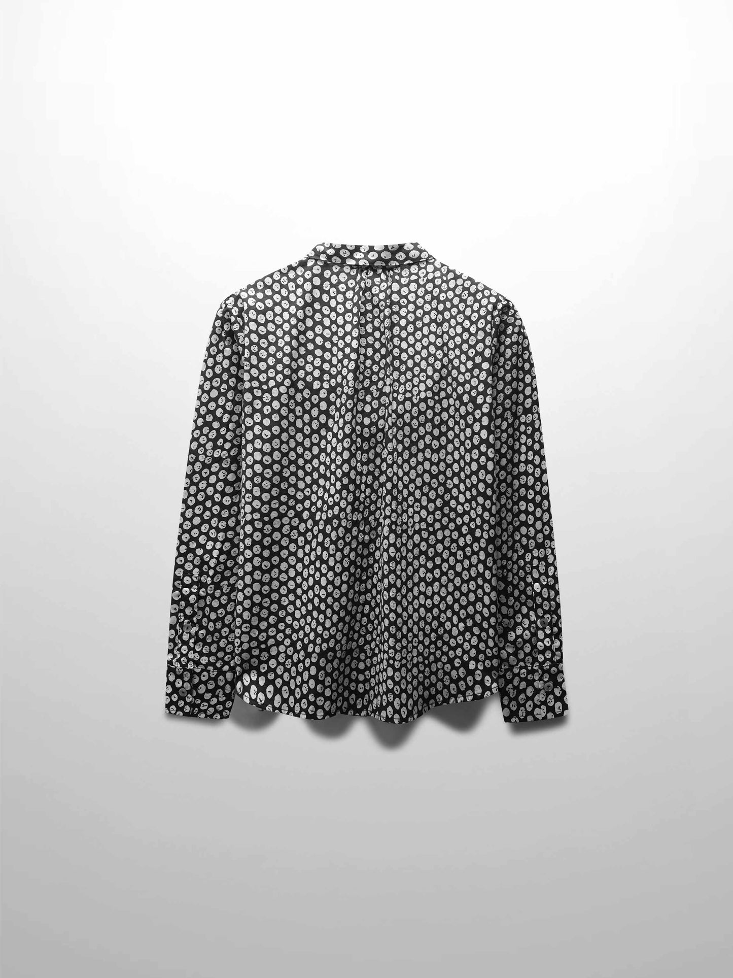 Cotton Bow Blouse-Black and White-2