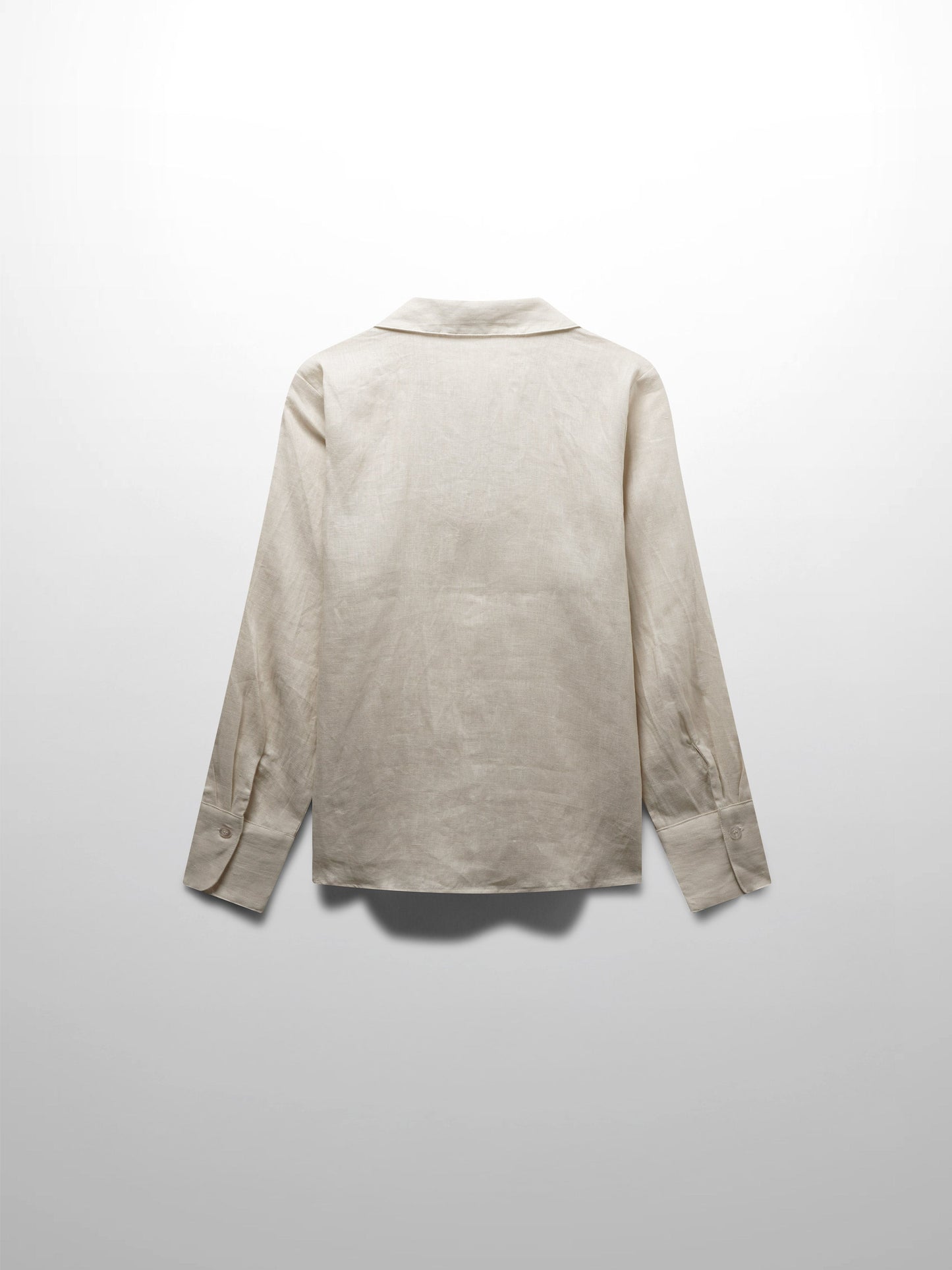 Linen Button Down Blouse-Ecru-2