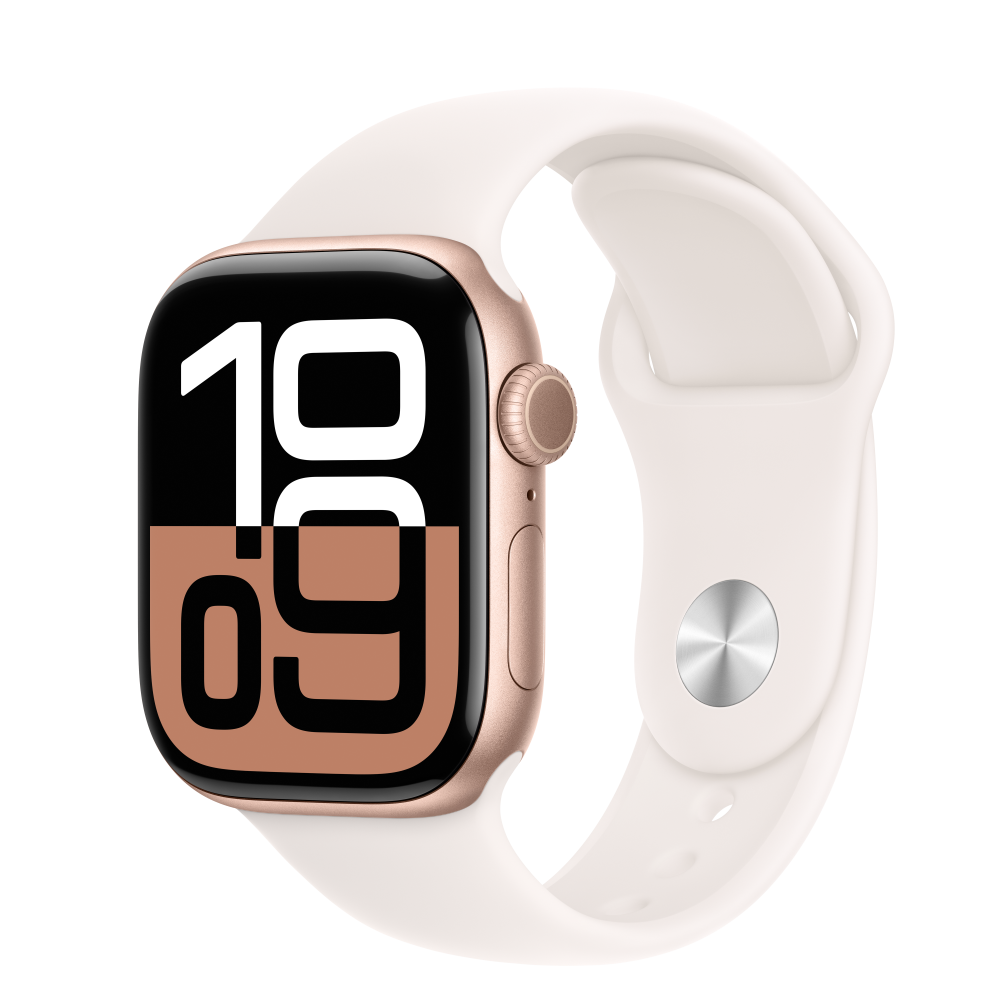 Apple Watch 10 GPS, Rose Gold Aluminum Case 42 мм, Light Blush Sport Band - M/L (APPLE-MWWJ3QH)-0