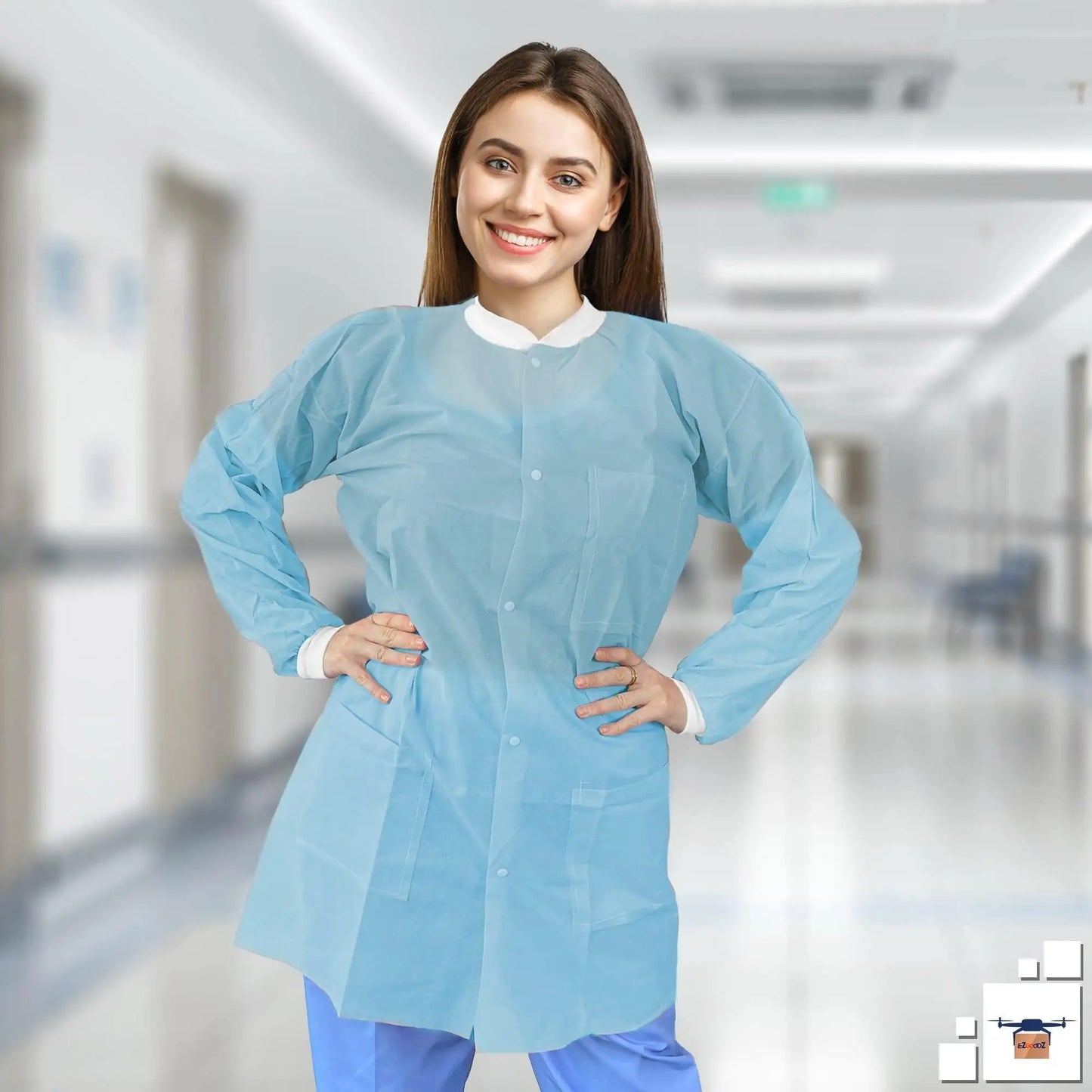 Disposable Lab Coat Small Size 10 Pack Light Pink Lab Jackets for Adults