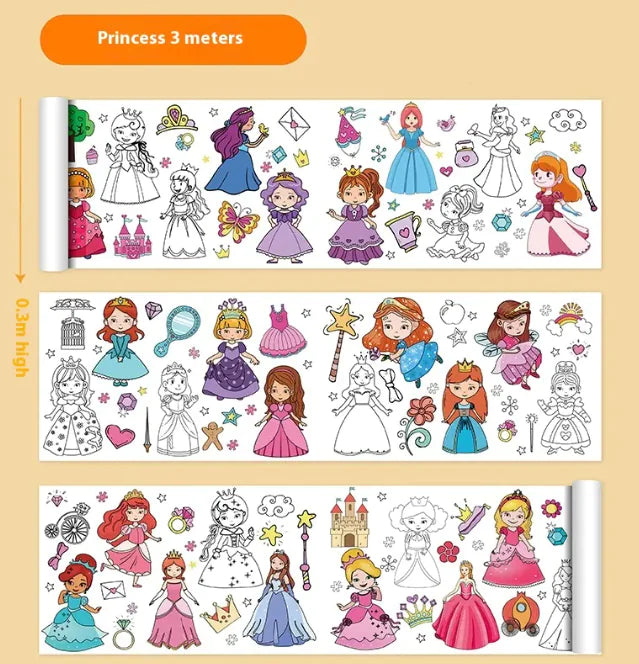 Kids Graffiti Coloring Scroll Roll