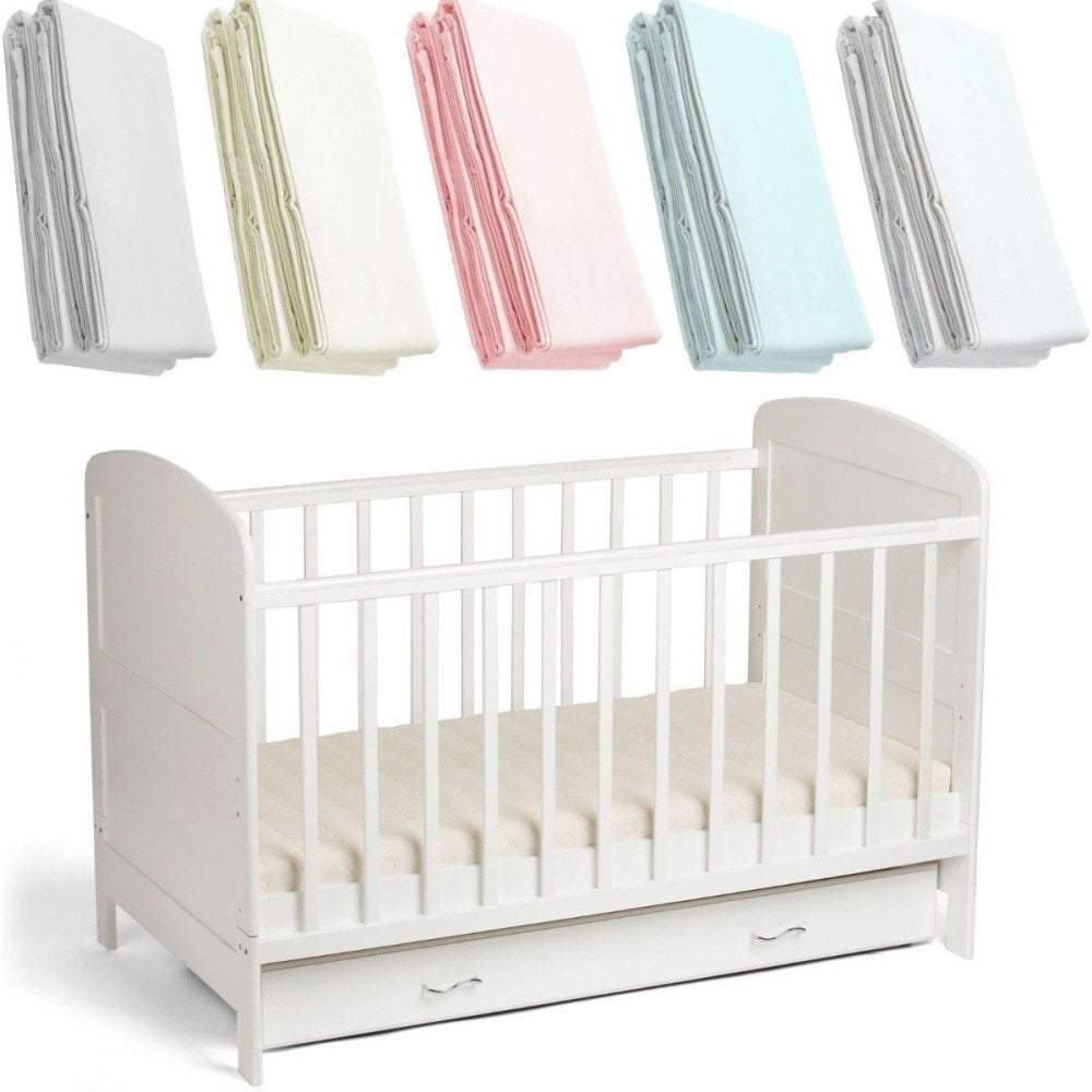 2x Spacesaver Cot Fitted Sheet 100% Cotton 100x52cm-0