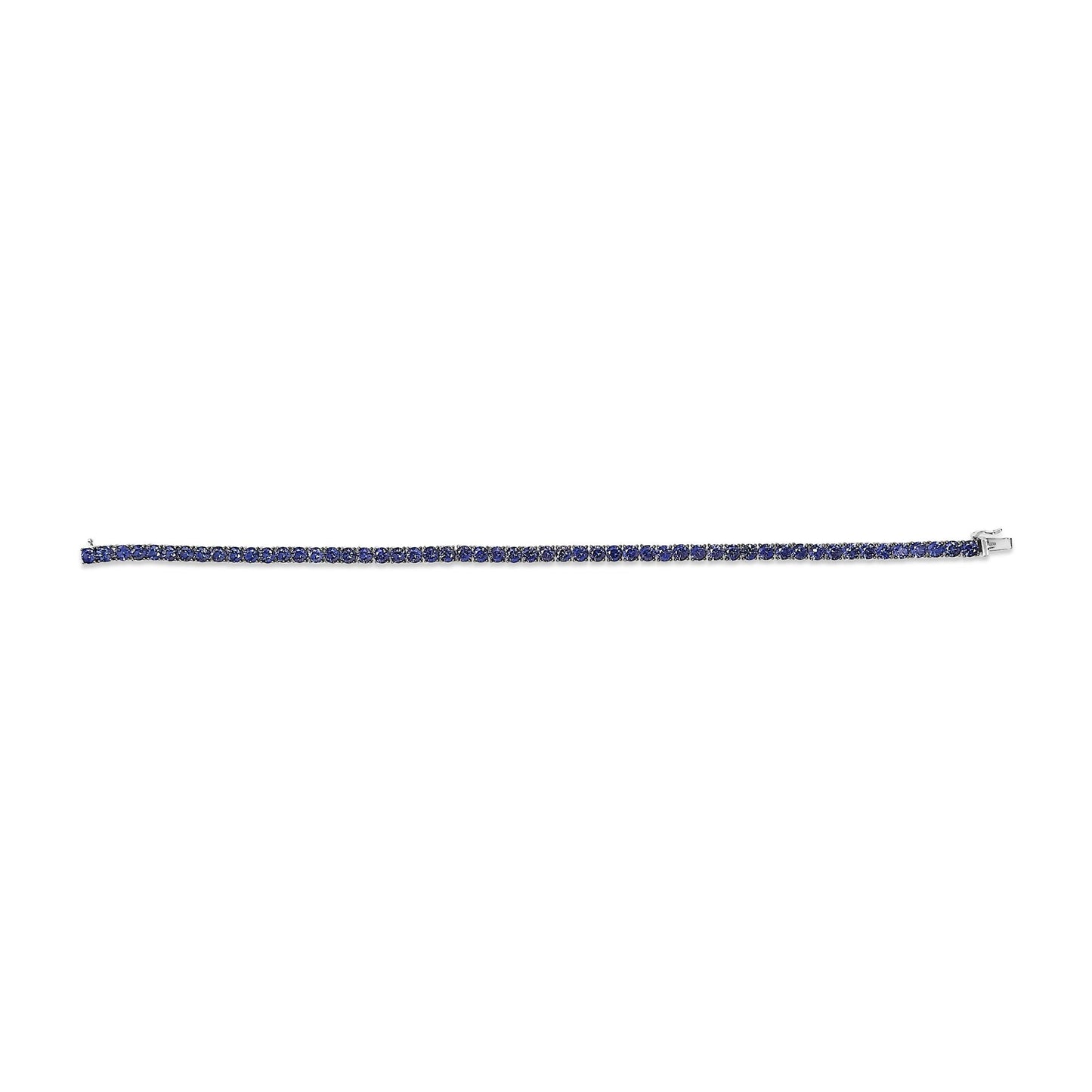 Men's .925 Sterling Silver Created Blue Sapphire Tennis Bracelet - 8.5" Inches-2