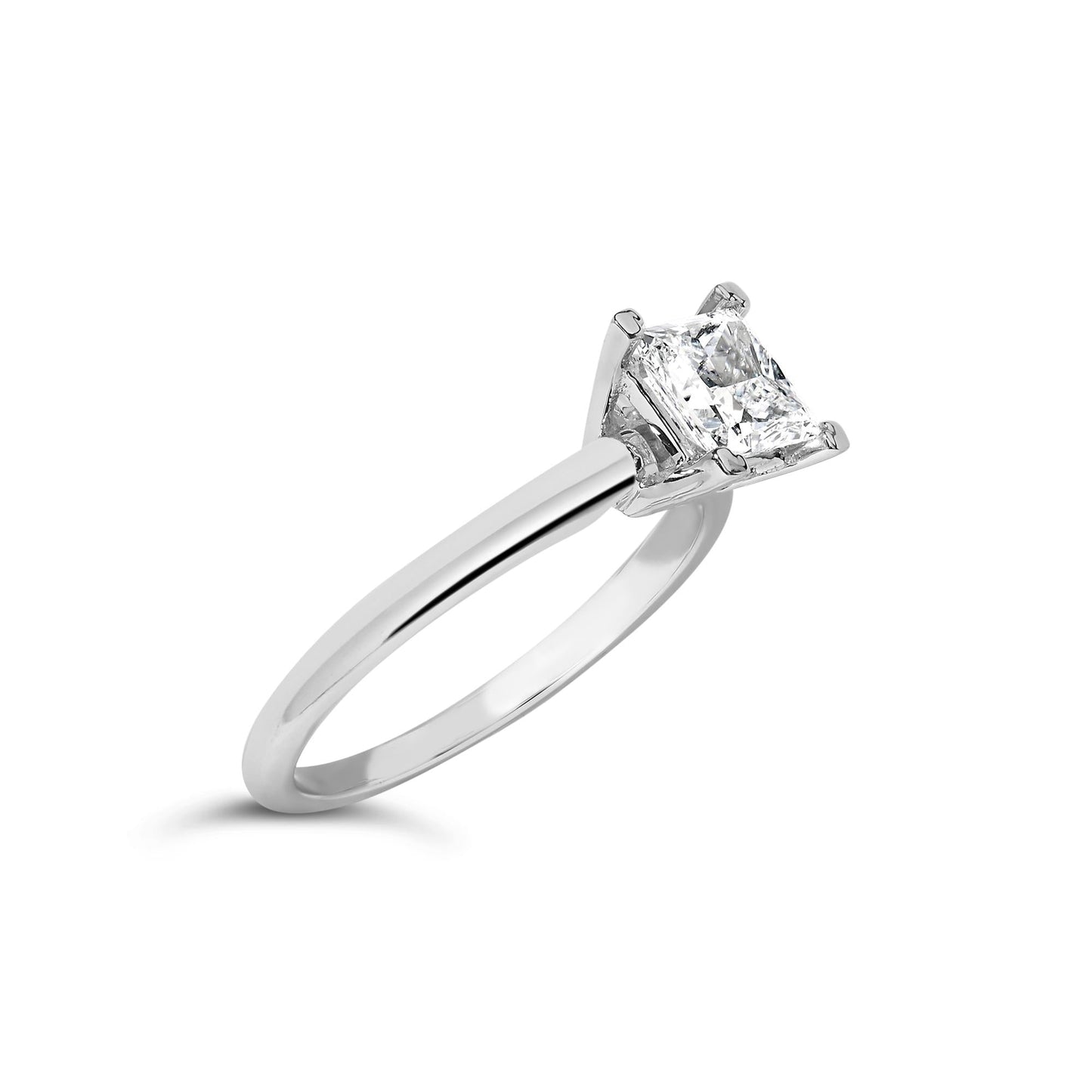 14K White Gold 1.0 Cttw Princess Lab-Grown Diamond Solitaire Engagement Ring (F-G Color, VS1-VS2 Clarity)-2