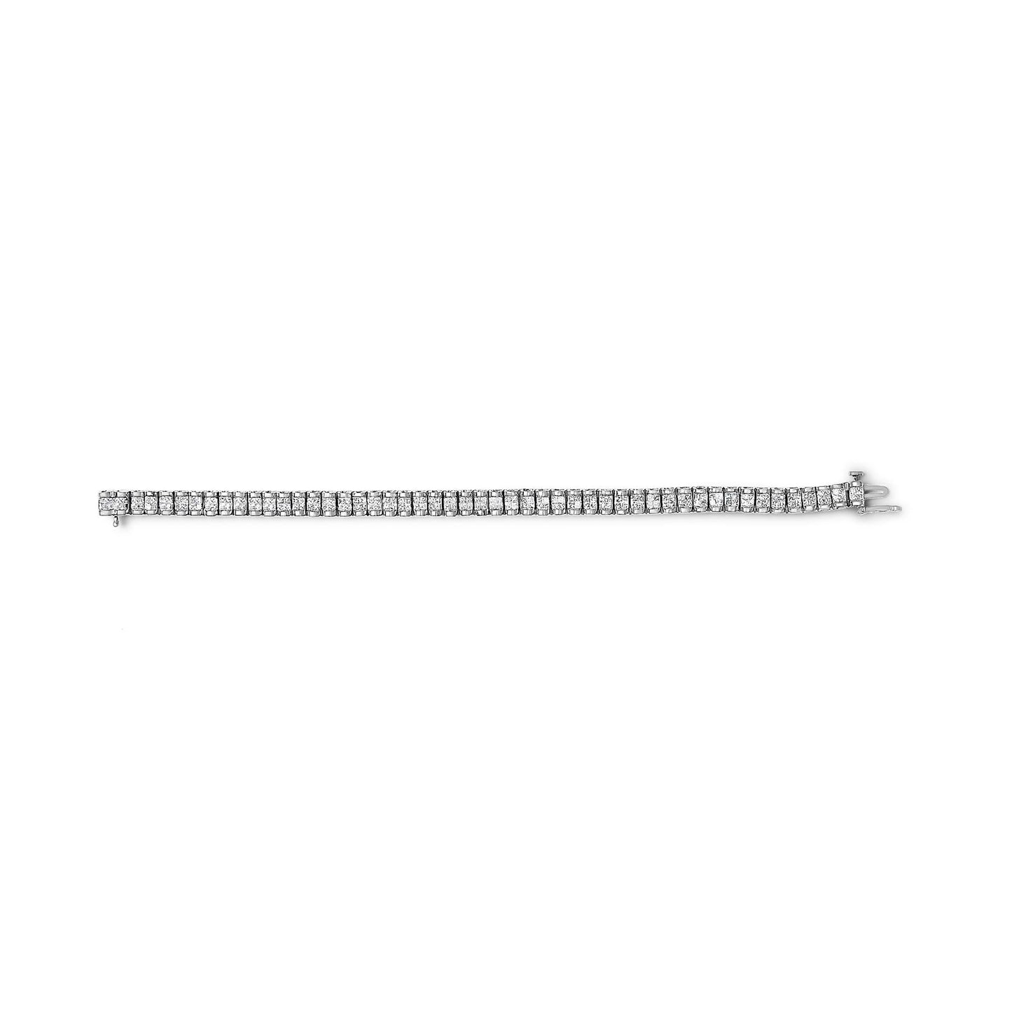 14K Gold 3.0 Cttw Princess Cut Quad Invisible Set Tennis Bracelet (H-I Color, SI1-SI2 Clarity) - 7”-4