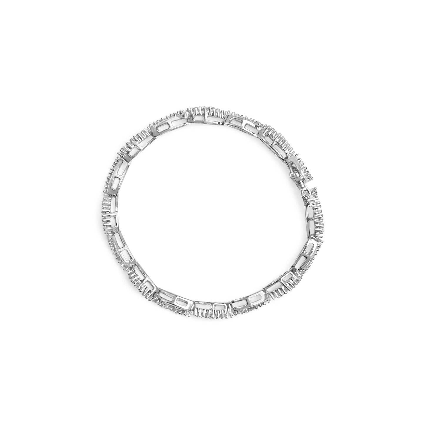 14K White Gold 2.00 Cttw Diamond Swirl and Pear Shape Link Bracelet (I-J Color, I2-I3 Clarity) - 7"-2